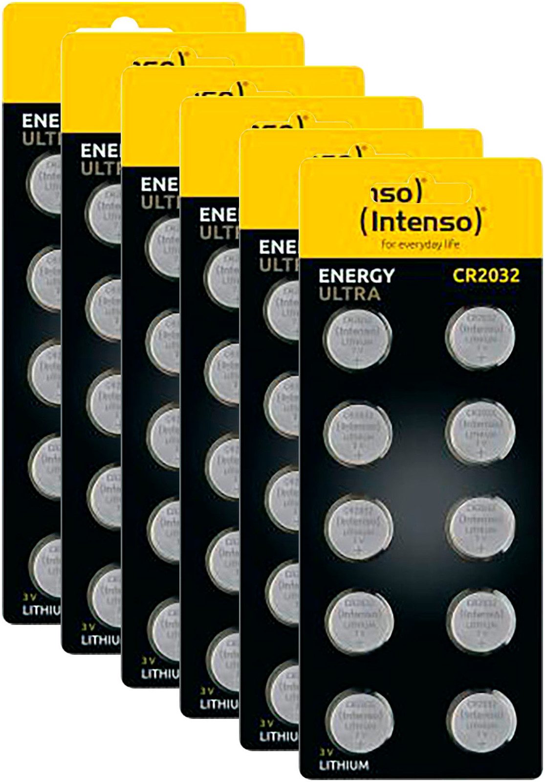 Intenso Lithium Knopfzellen Energy Ultra CR 2032 60er Pack Knopfzelle, (6 St)