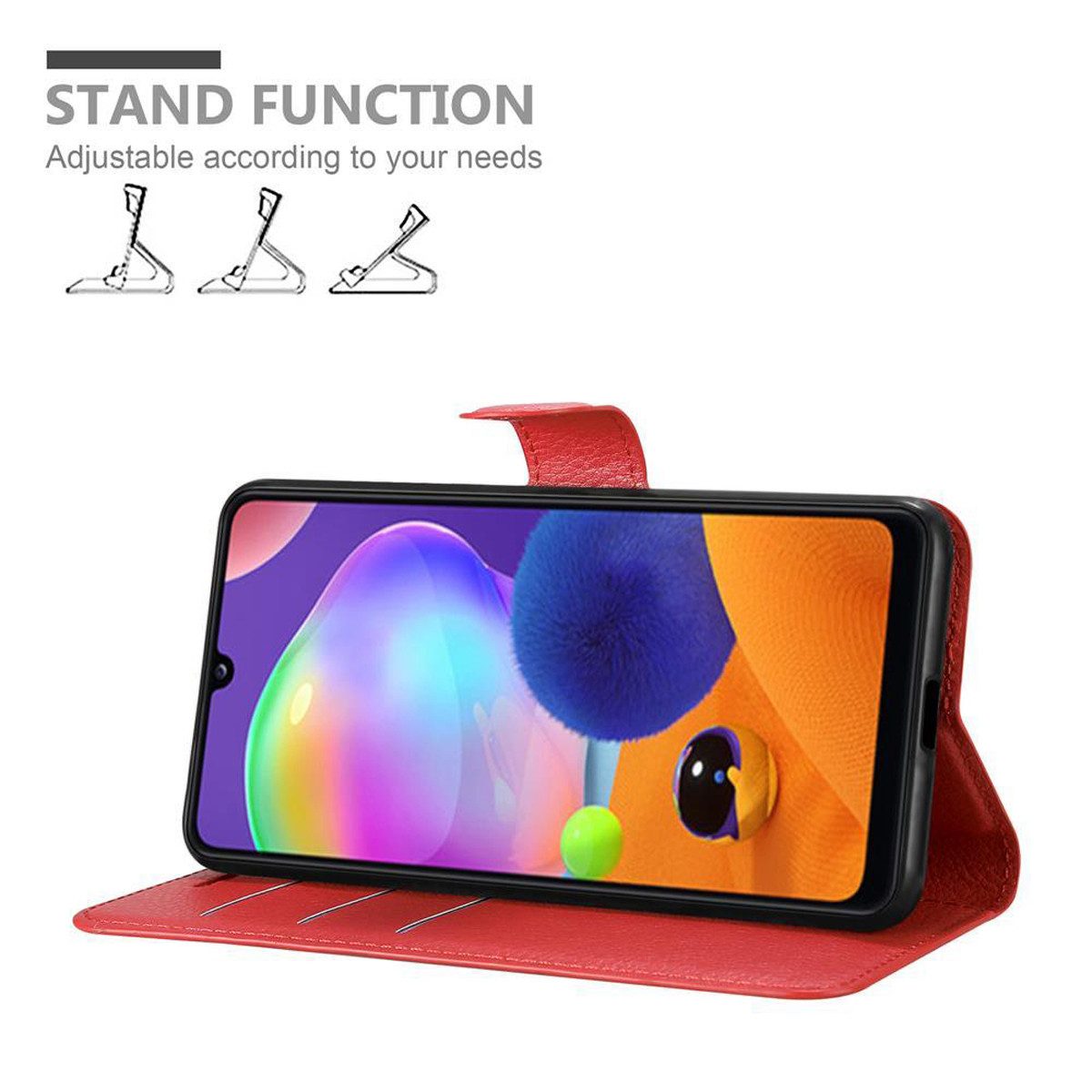 Cadorabo Handyhülle für Samsung Galaxy A31 Hülle Samsung Galaxy A31, Hülle Schutzhülle mit Standfunktion, Kartenfach und Magnetverschluss