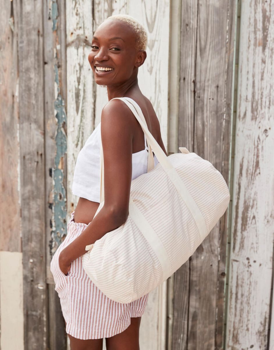 Westford Mill Sporttasche Striped Organic Cotton Barrel Bag Sporttasche günstig online kaufen