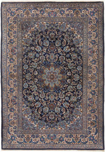 Seidenteppich Isfahan Seidenkette 111x159 Handgeknüpfter Orientteppich, Nain Trading, rechteckig, Höhe: 6 mm