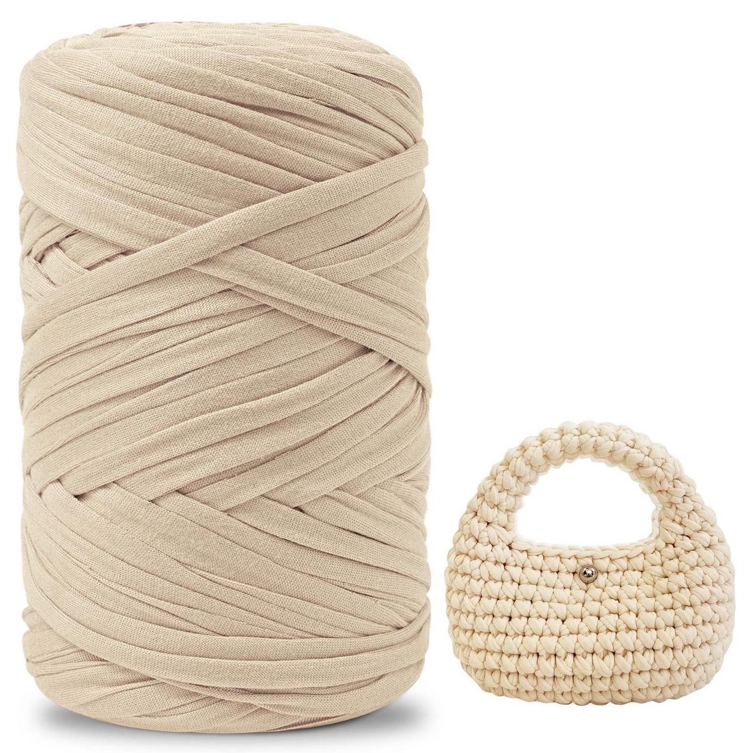 LuxusKollektion T-Shirt Garn Häkelgarn 400g Beige Häkelwolle