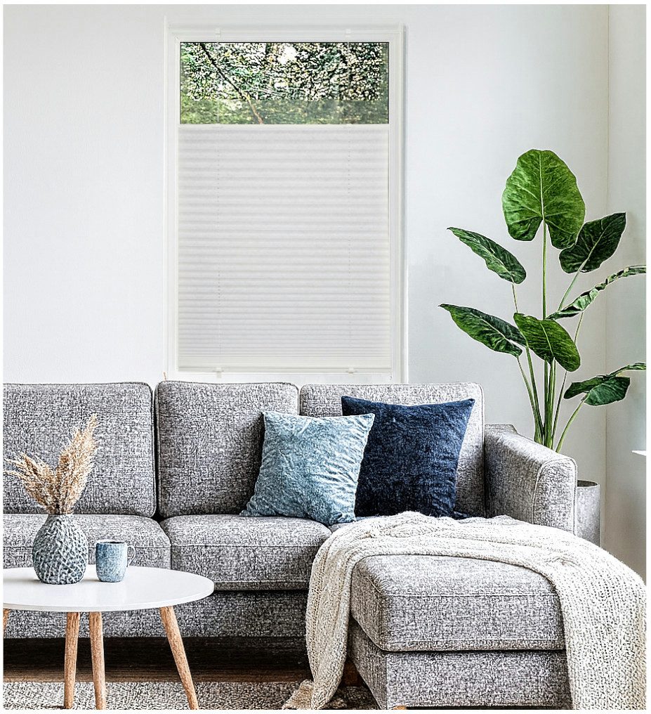 ondeco Plissee Promo, Lichtschutz, ohne Bohren, verspannt, Klemmträger mit Feststellschraube