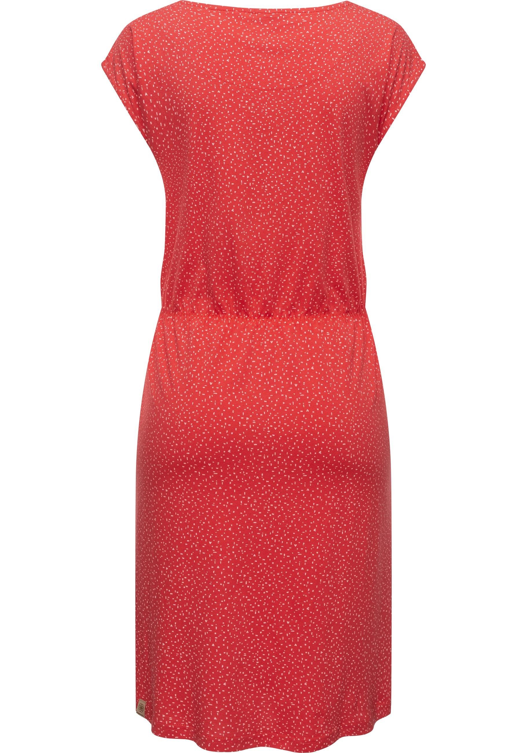 Sommerkleid Alloverprint mit stylisches rot Ragwear Lilithe Shirtkleid