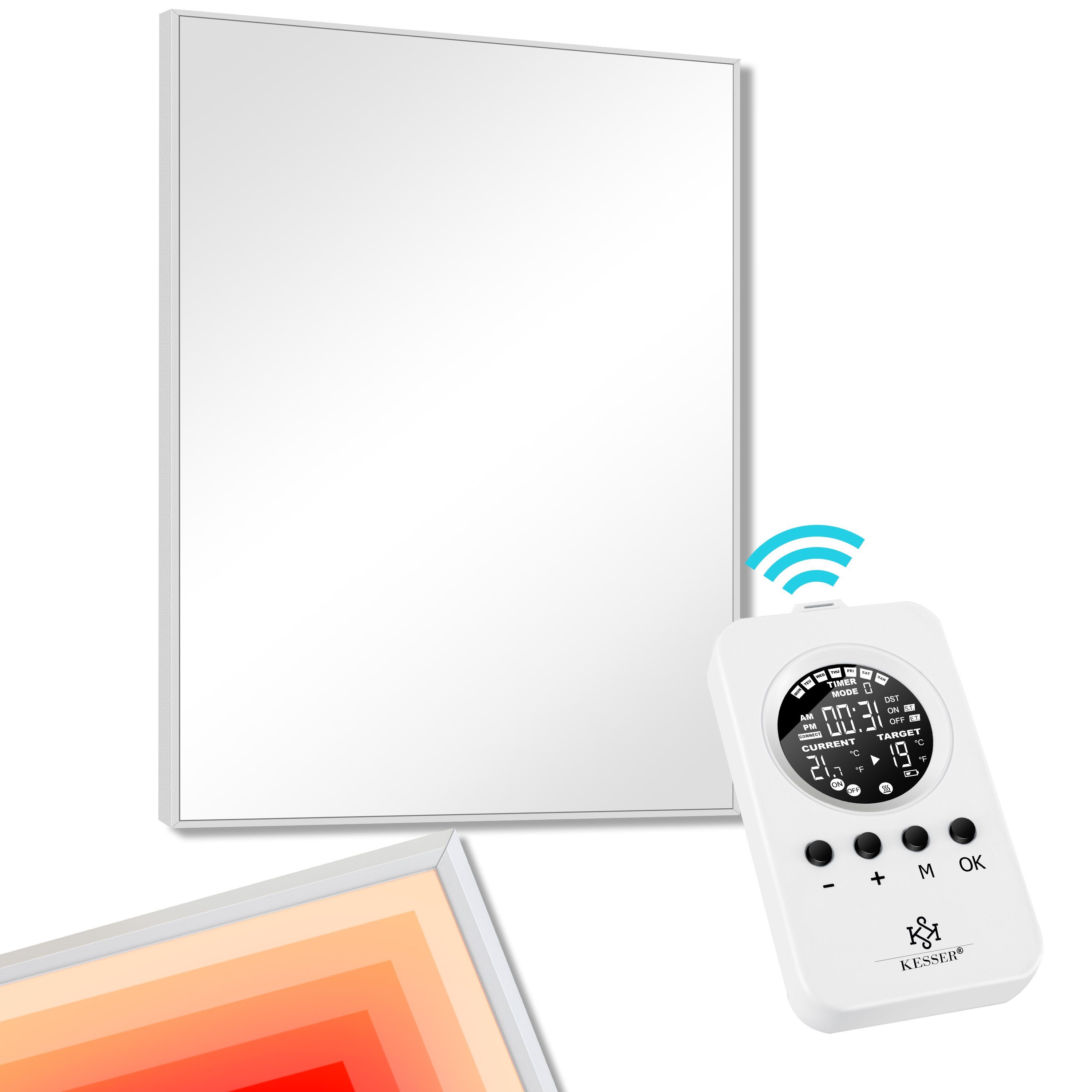 KESSER Infrarotheizung, mit Thermostat, IP44 Schutzklasse & 28 Routineprogramme