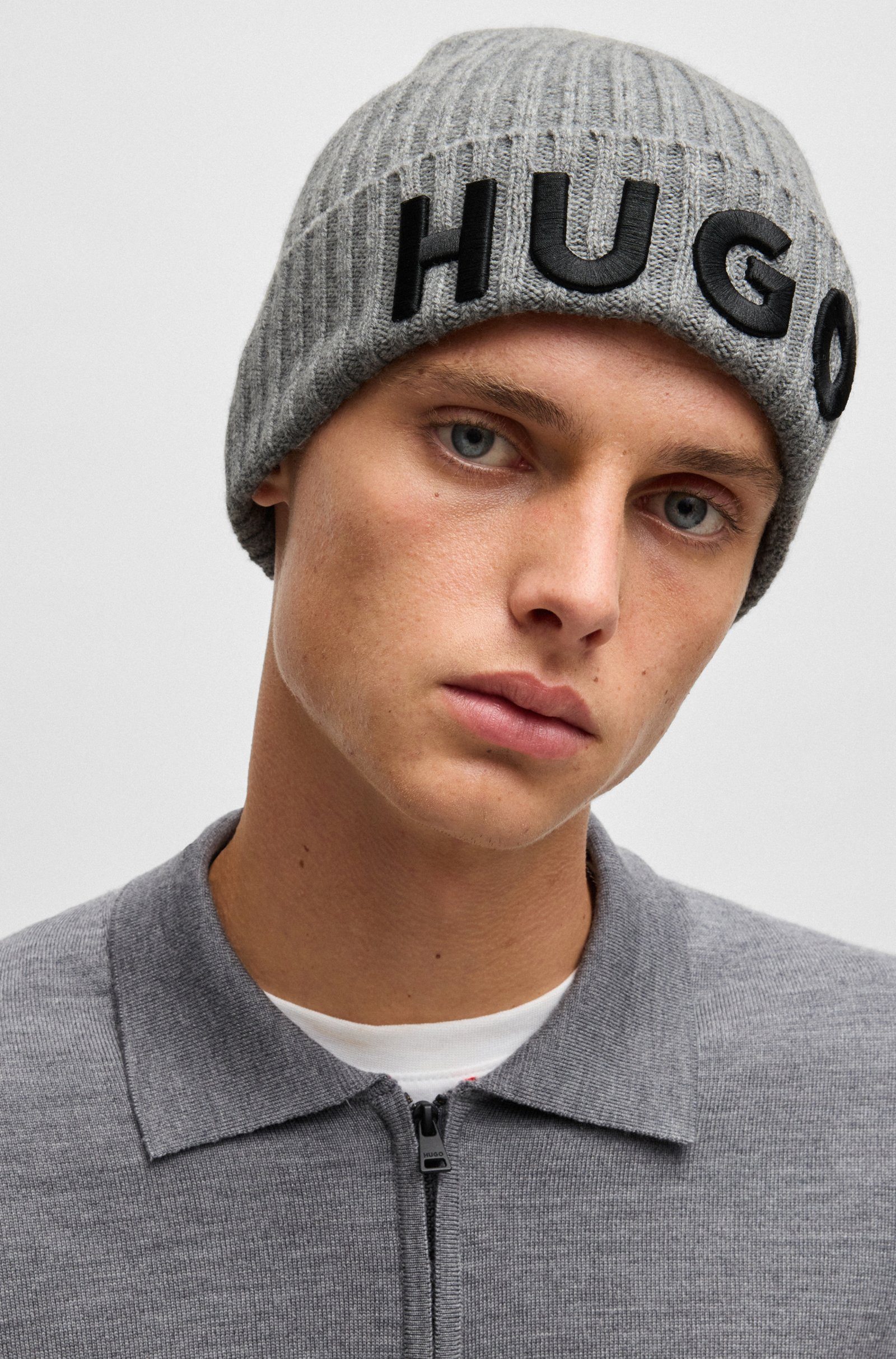 HUGO Strickmütze 10265980 01 (keine Angabe, 1-St)