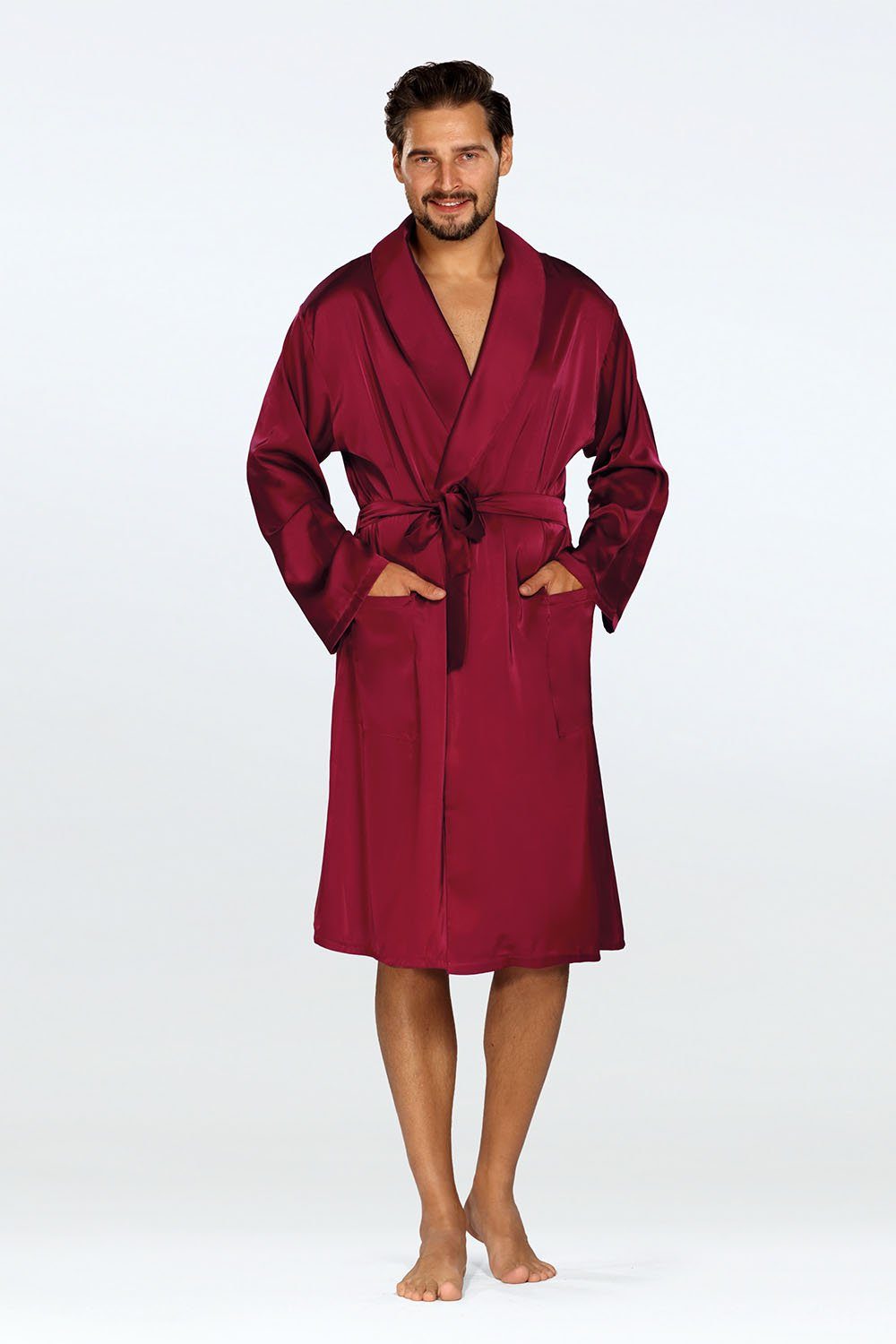 DKaren Morgenmantel Herren Satin Morgenmantel Bademantel günstig online kaufen