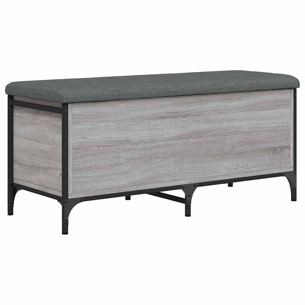 vidaXL Sitzbank Sitzbank mit Stauraum Grau Sonoma 102x42x45 cm Holzwerkstoff