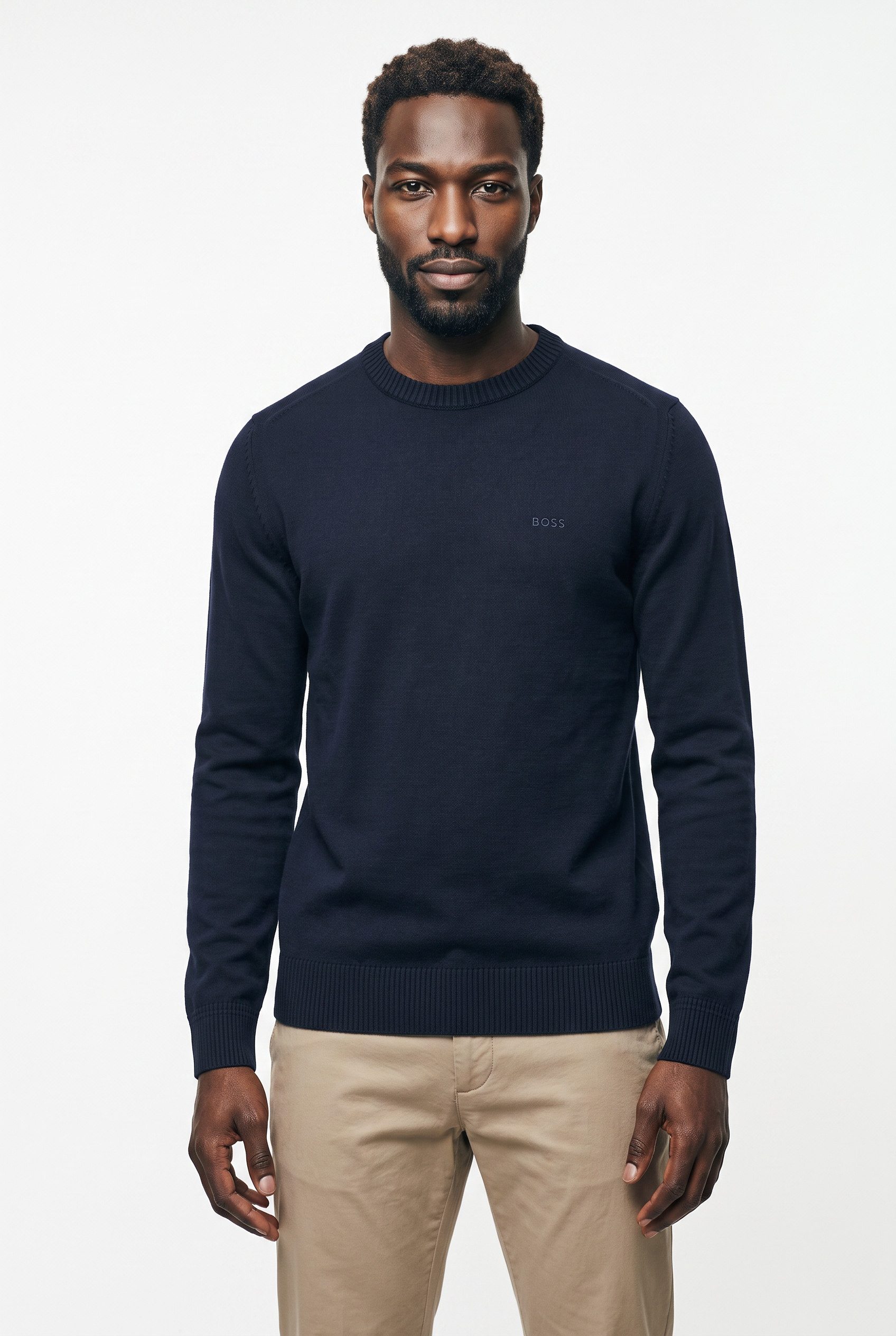 BOSS ORANGE Strickpullover Avac mit Schurwolle, Regular Fit, gesticktes Logo
