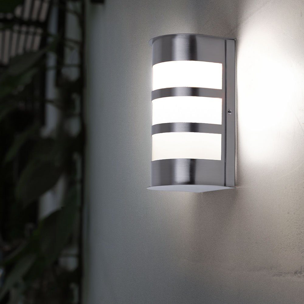 Design Leuchtmittel LED Leuchte 7 etc-shop inklusive, Wand RGB Farbwechsel, Watt Warmweiß, Außen-Wandleuchte, Farbwechsel Grundstück