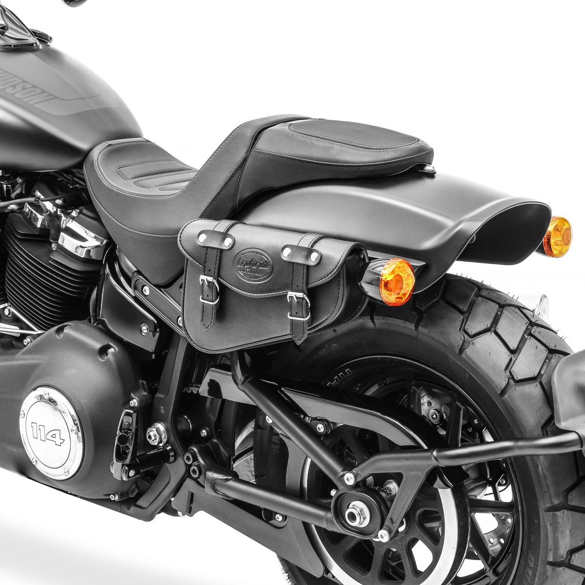 Craftride Satteltasche Motorrad Satteltasche für Custom Retro Vintage Bikes Arizona 3l schwar