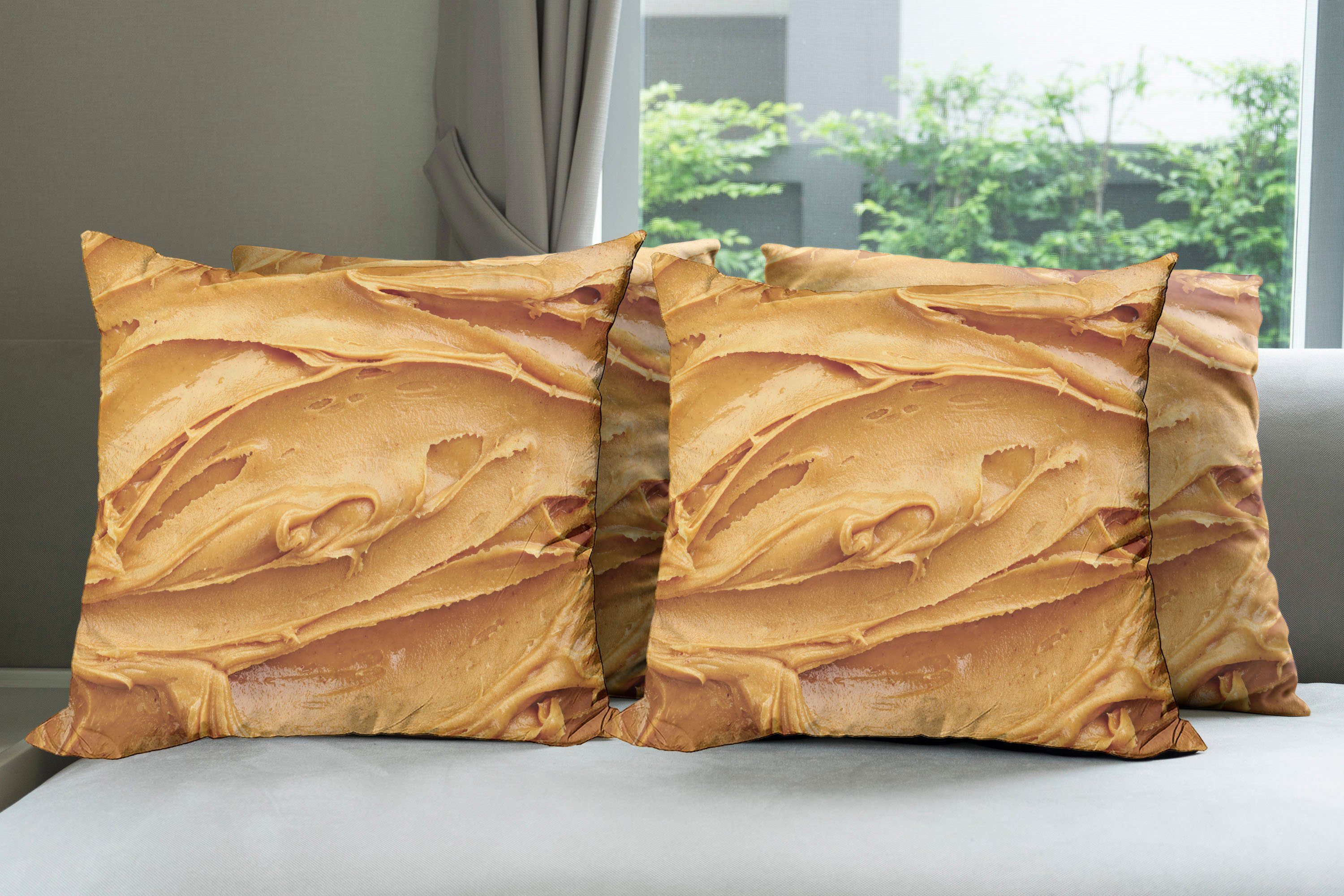 Abakuhaus (4 Erdnussbutter Doppelseitiger Stück), Modern Amerikanisches Accent Frühstück Kissenbezüge Digitaldruck,
