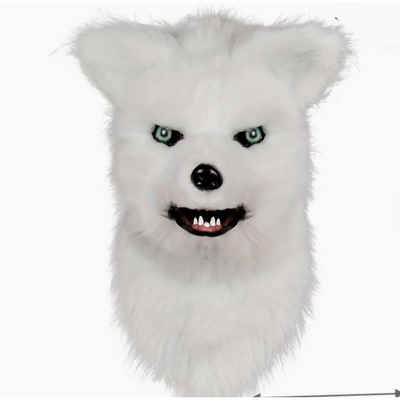 Zimtky Zombie-Kostüm Weiße Fuchsmaske Plüsch Kopfbedeckung Tiermaske Halloween