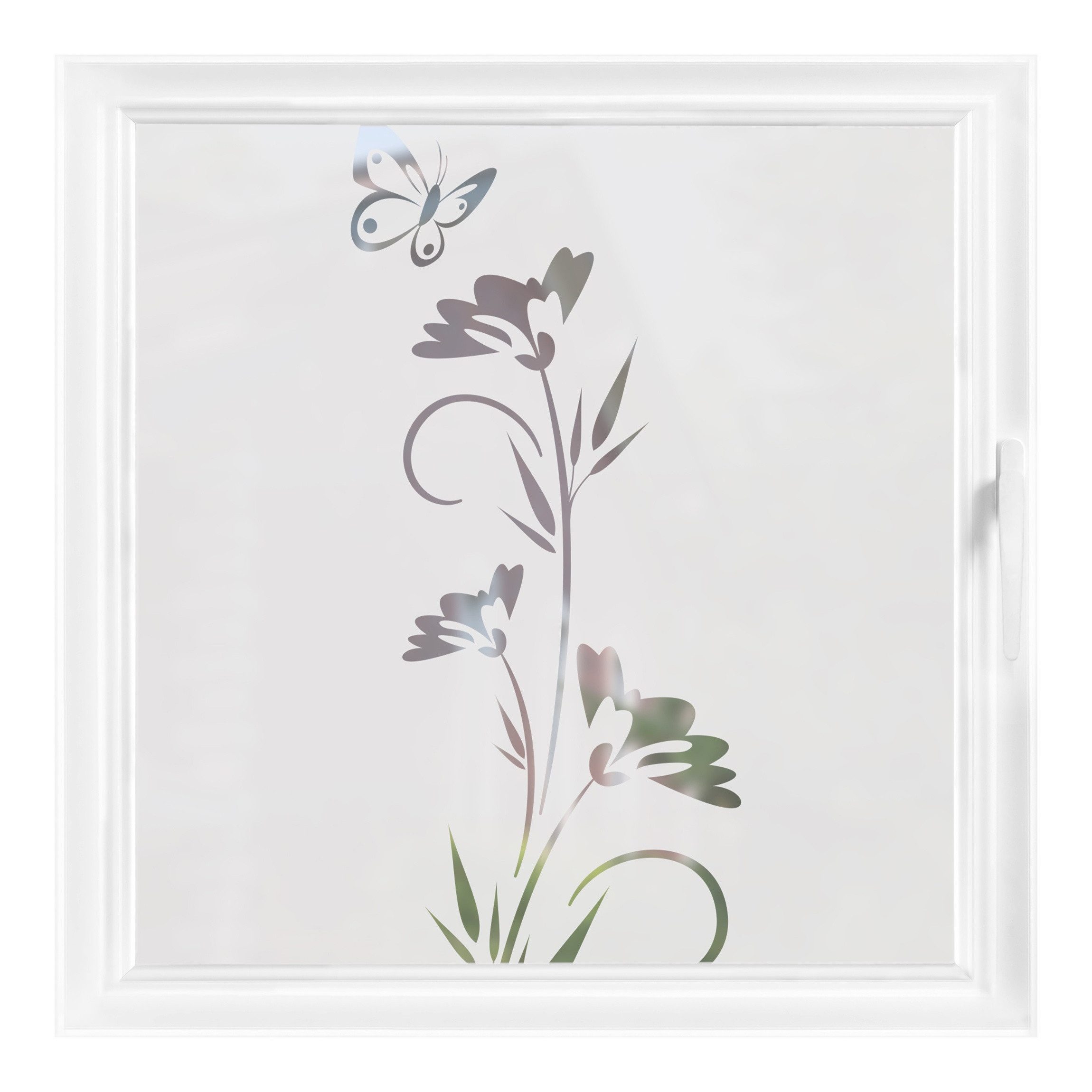 Bilderdepot24 Fensterfolie statisch haftend Motiv Fensterdeko Blümchen II Blume, blickdicht, Innen Fenster Tür Balkontür Küche Badezimmer Wohnzimmer Schlafzimmer