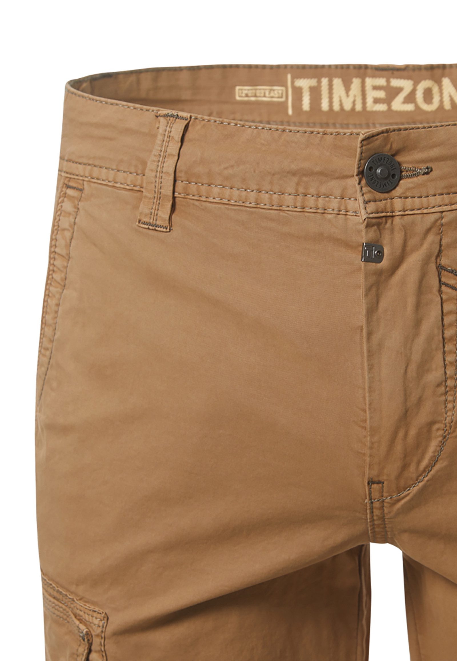 TIMEZONE Cargoshorts Slim Fit Cargotaschen Zip Fly Mittlere Bundhöhe Casual für Herren (1-tlg) Baumwolle Slim Fit Einfarbig atmungsaktiv Reißverschluss