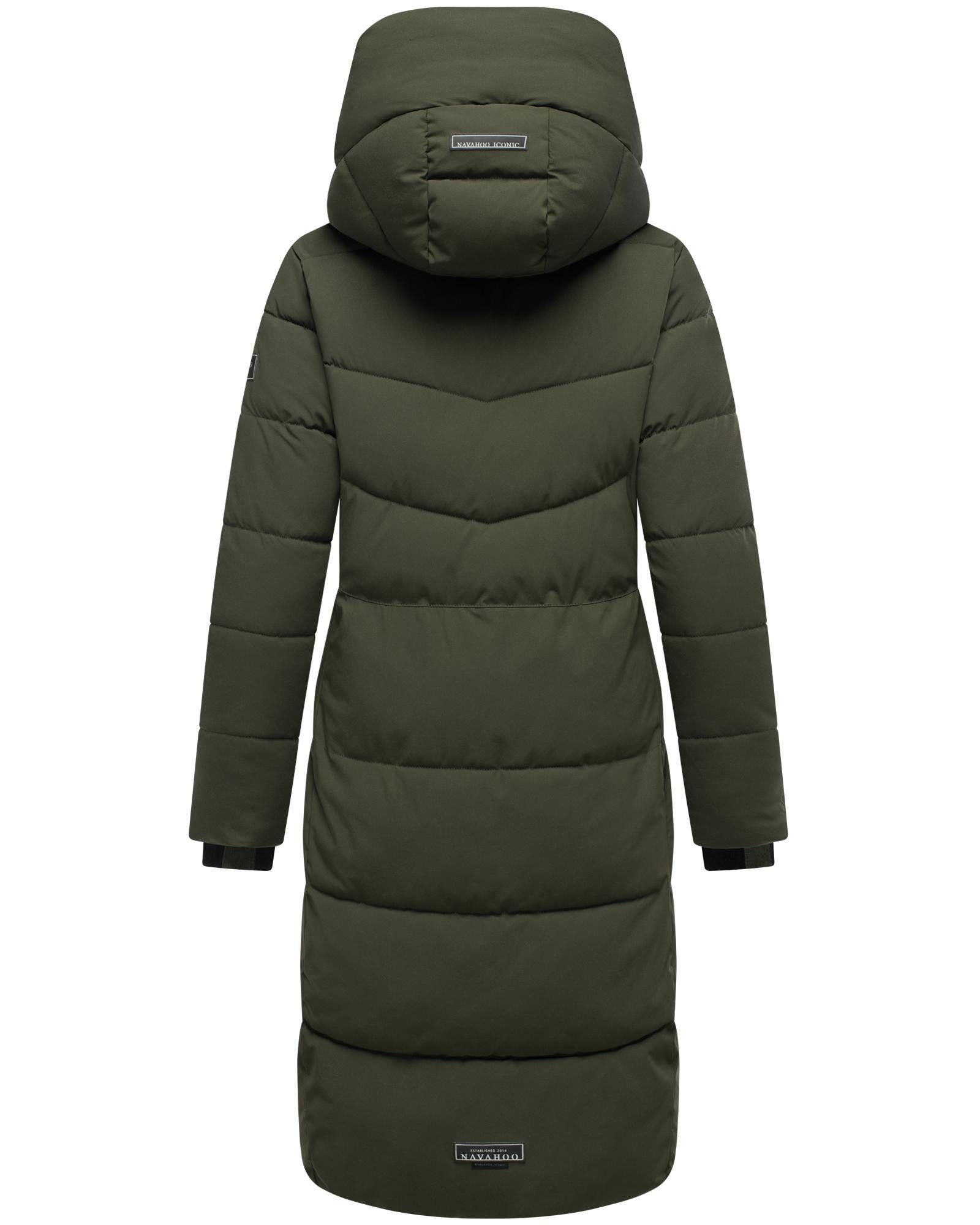 Navahoo Steppmantel Schokokuss XIV Warmer Damen gesteppter Wintermantel mit Kapuze