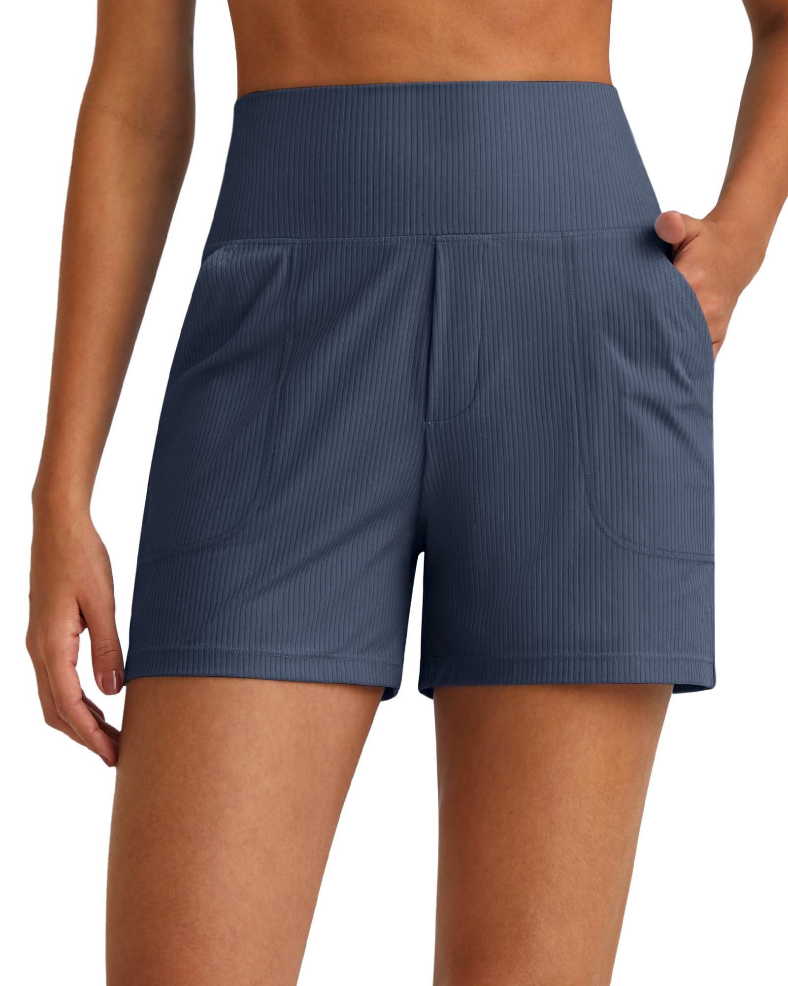 Shorts Damen Kurze Hosen Jogginghosen Hohe Taille Stretchhosen