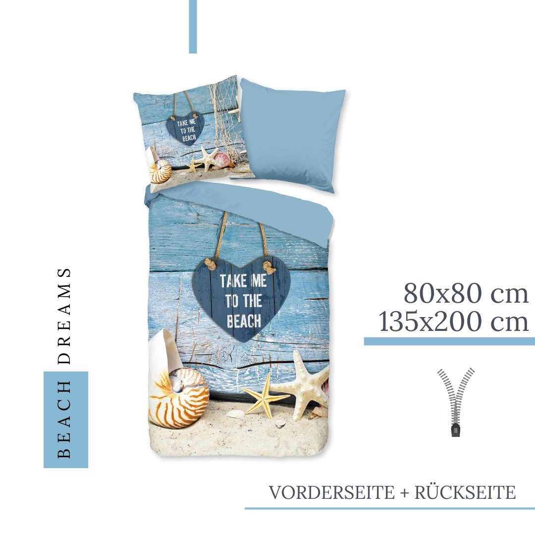 MTOnlinehandel Bettwäsche Leuchtturm Nordsee Beach 135x200 günstig online kaufen
