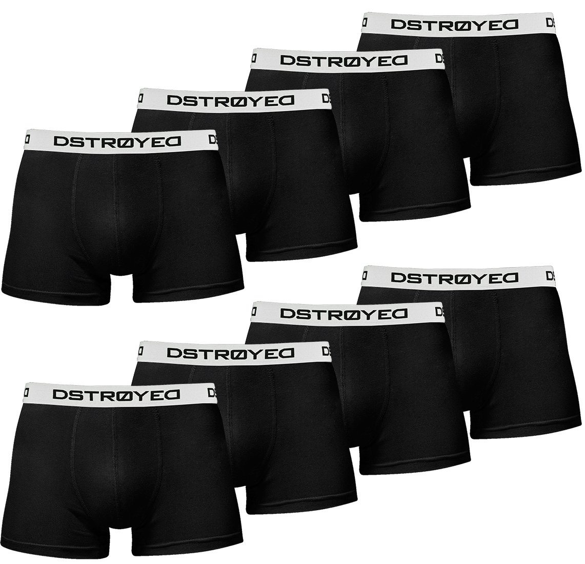 DSTROYED Boxershorts Herren Männer Unterhosen Baumwolle Premium Qualität perfekte Passform (Vorteilspack, 8er, 8er Pack)