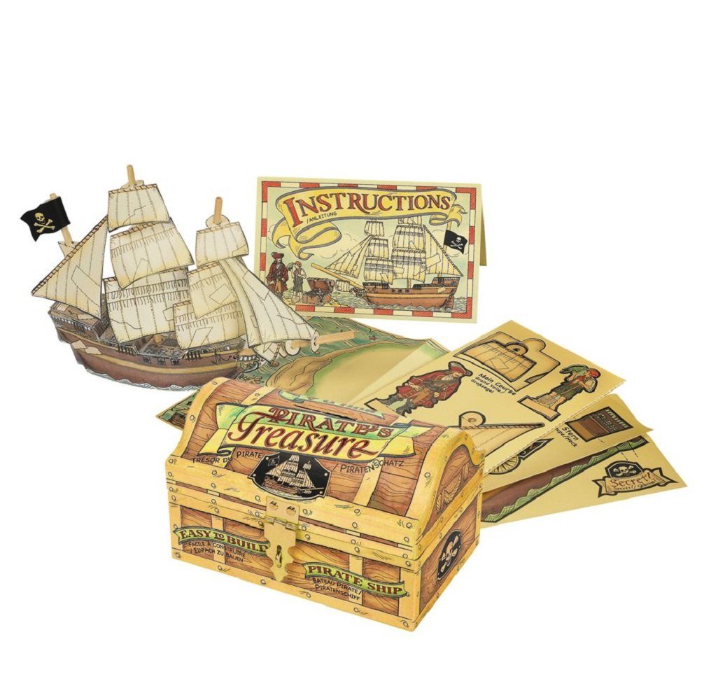 Linoows Dekoobjekt Maritimes Spielzeug, Bastelspiel "Piraten Schatz", Lern und Bastelspiel in der Art historischen Spielzeugs um 1900 | Deko-Objekte