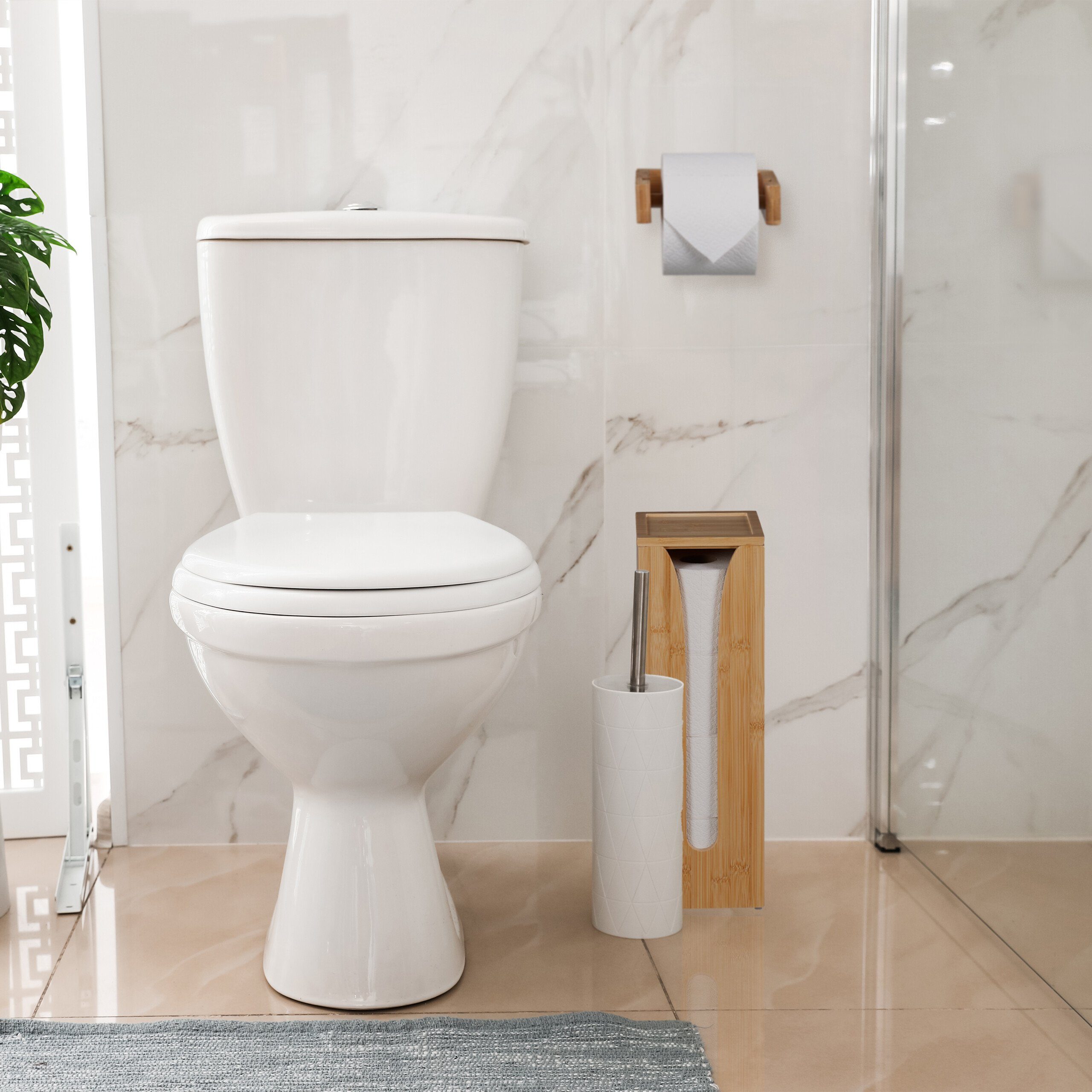 relaxdays Toilettenpapierhalter 2-teiliges Toilettenpapierhalter Set günstig online kaufen