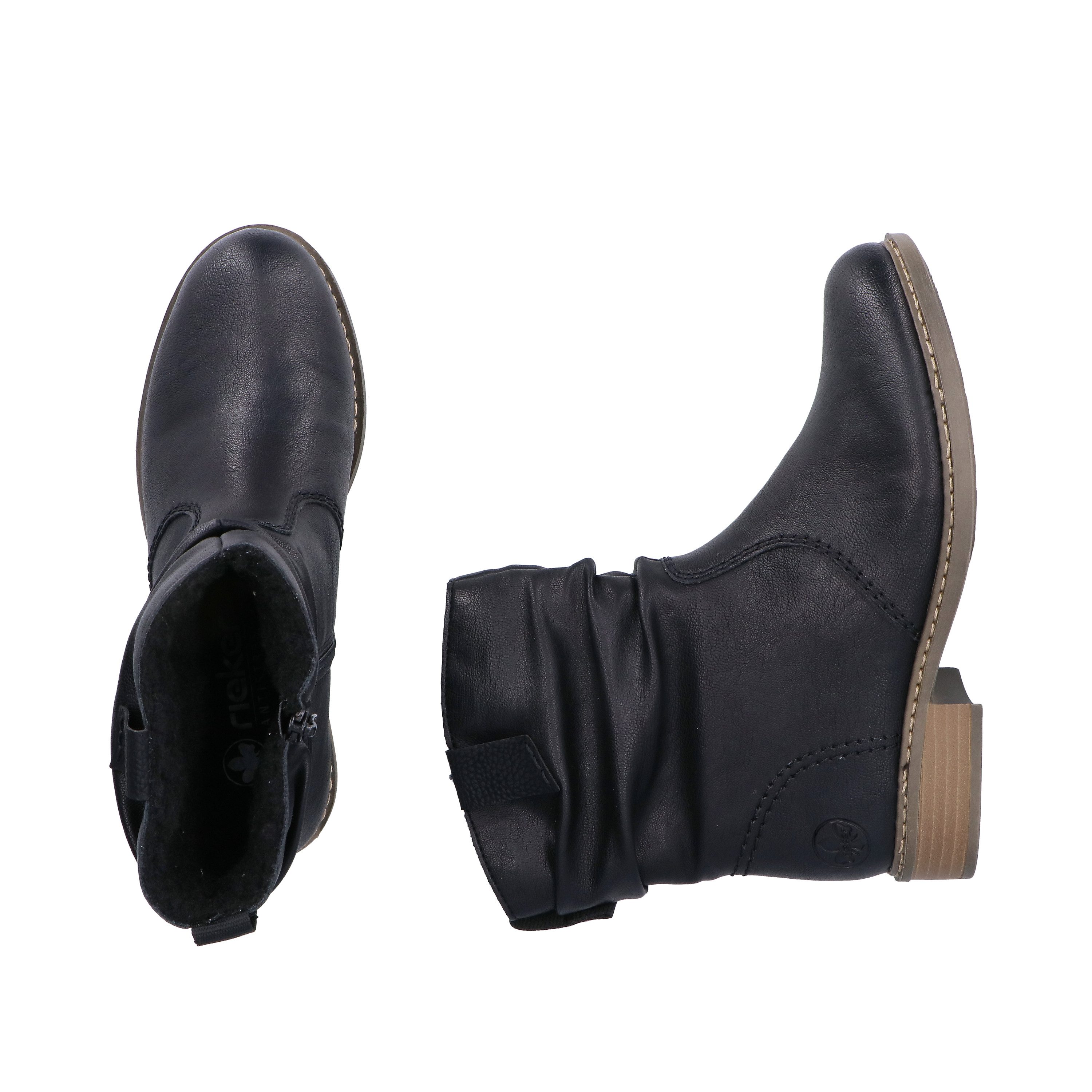 Rieker Winterboots, Winterstiefelette, Blockabsatz, Warmfutter, geraffter slouchy Schaft