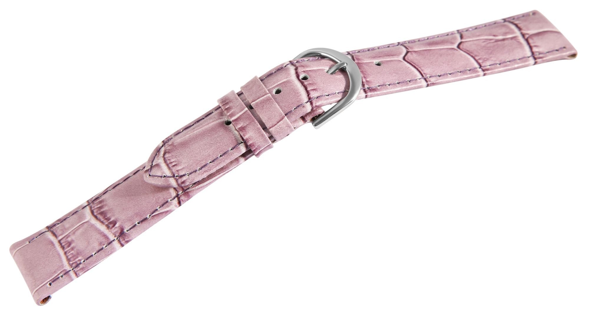 STEINMEISTER Uhrenarmband 8000397 Echtlederband flieder, lila Naht, 16 - 20 mm