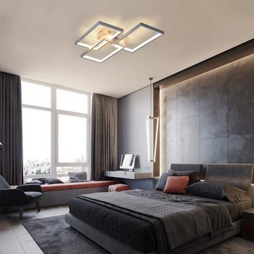 ZMH LED Deckenleuchte dimmbar mit Fernbedienung 63W Weiße Wohnzimmerlampe, LED fest integriert