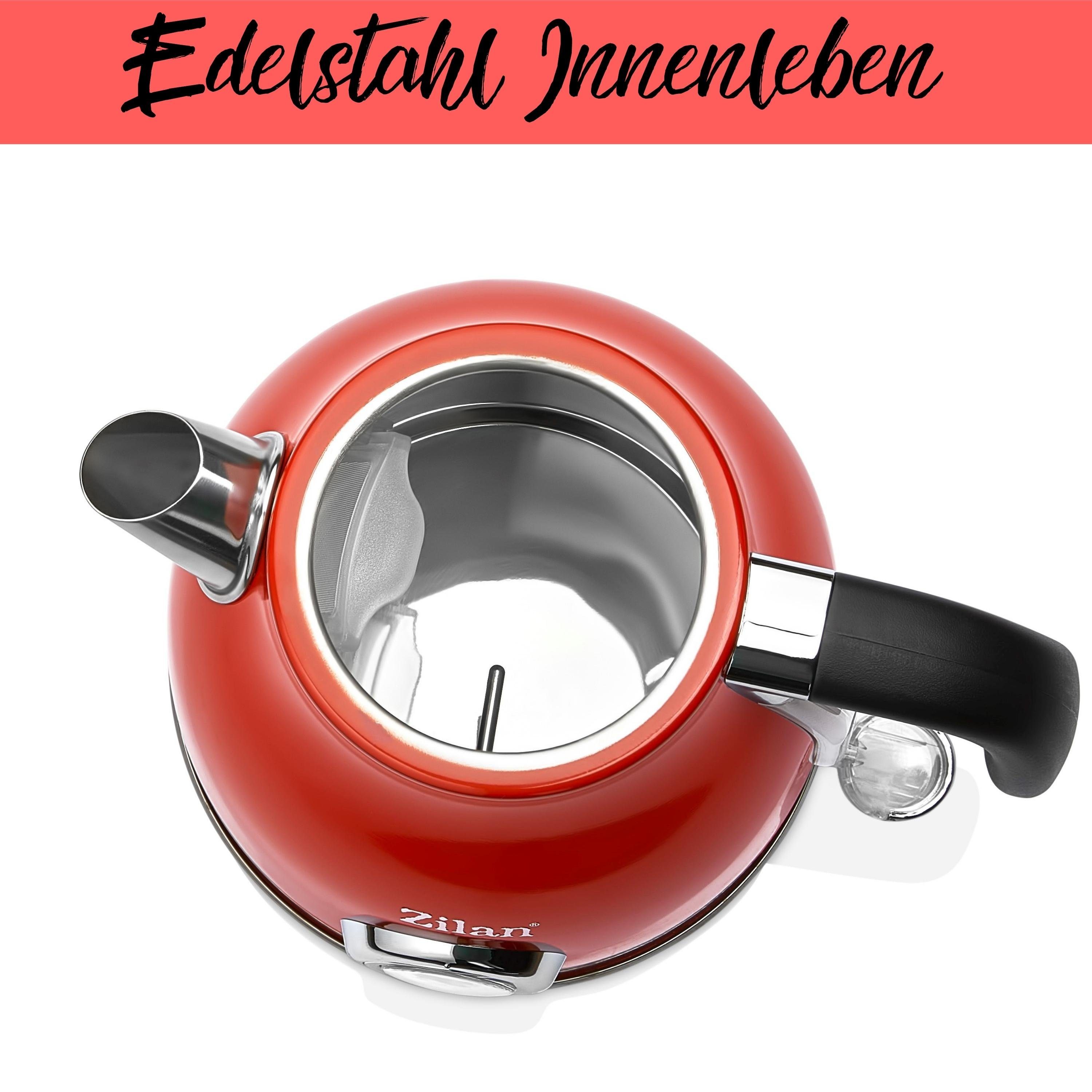 Zilan Wasserkocher ZLN-7033, 1.7 l, 2000 W, Retro-Design,Kontrollleuchte,Analoger Temperaturanzeige,BPA-frei
