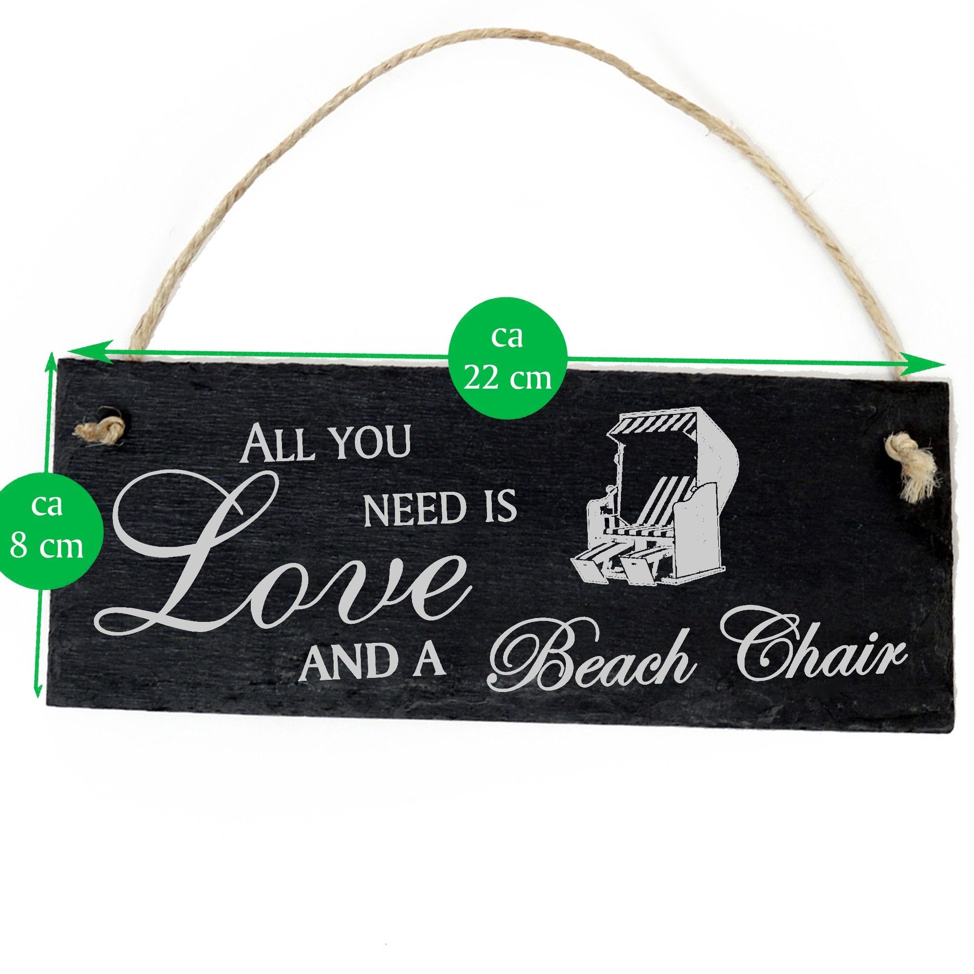 Dekolando Hängedekoration Strandkorb 22x8cm Chair All Love a is you need and Beach