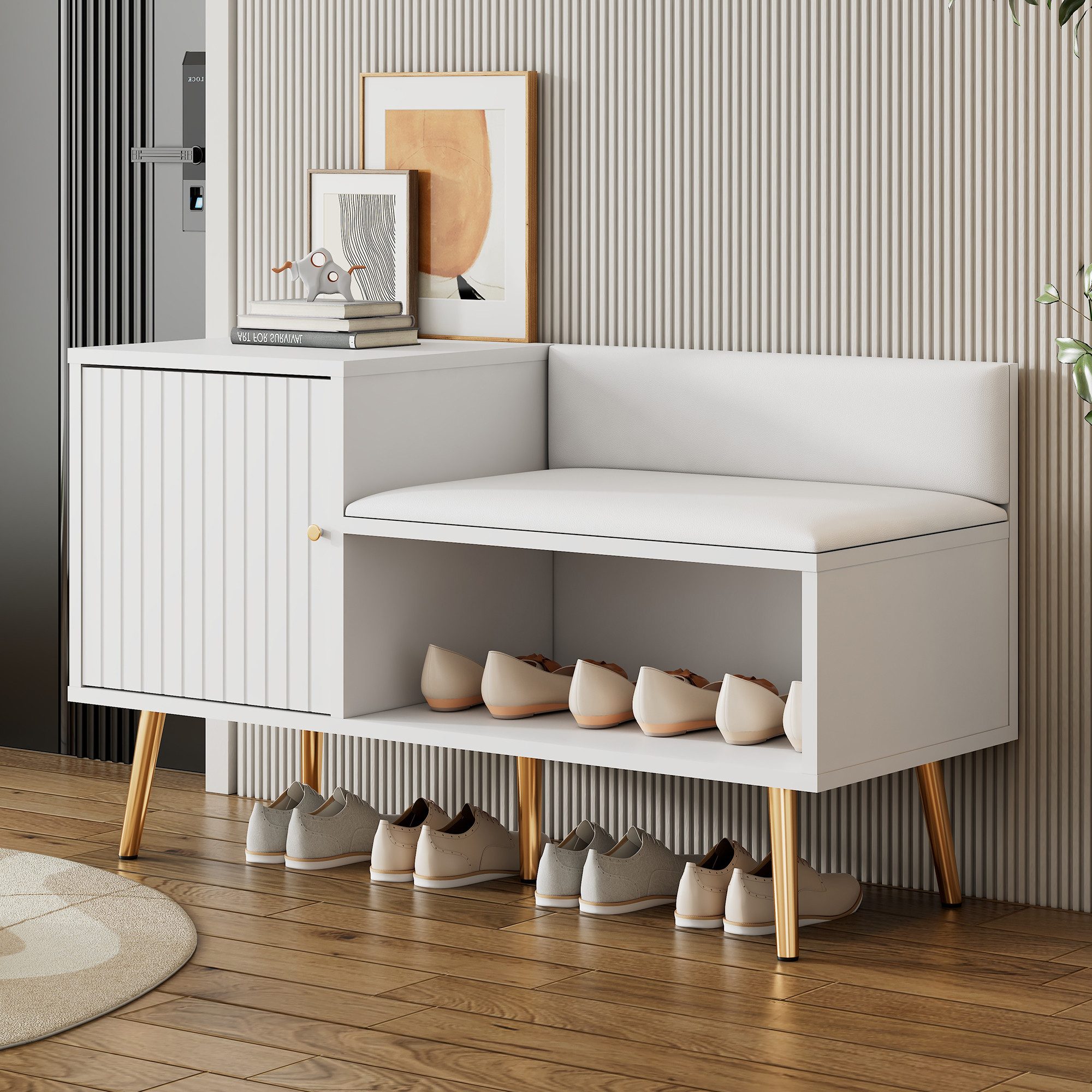 MODFU Schuhschrank Schuhtruhe (Sitzbank mit drei günstig online kaufen
