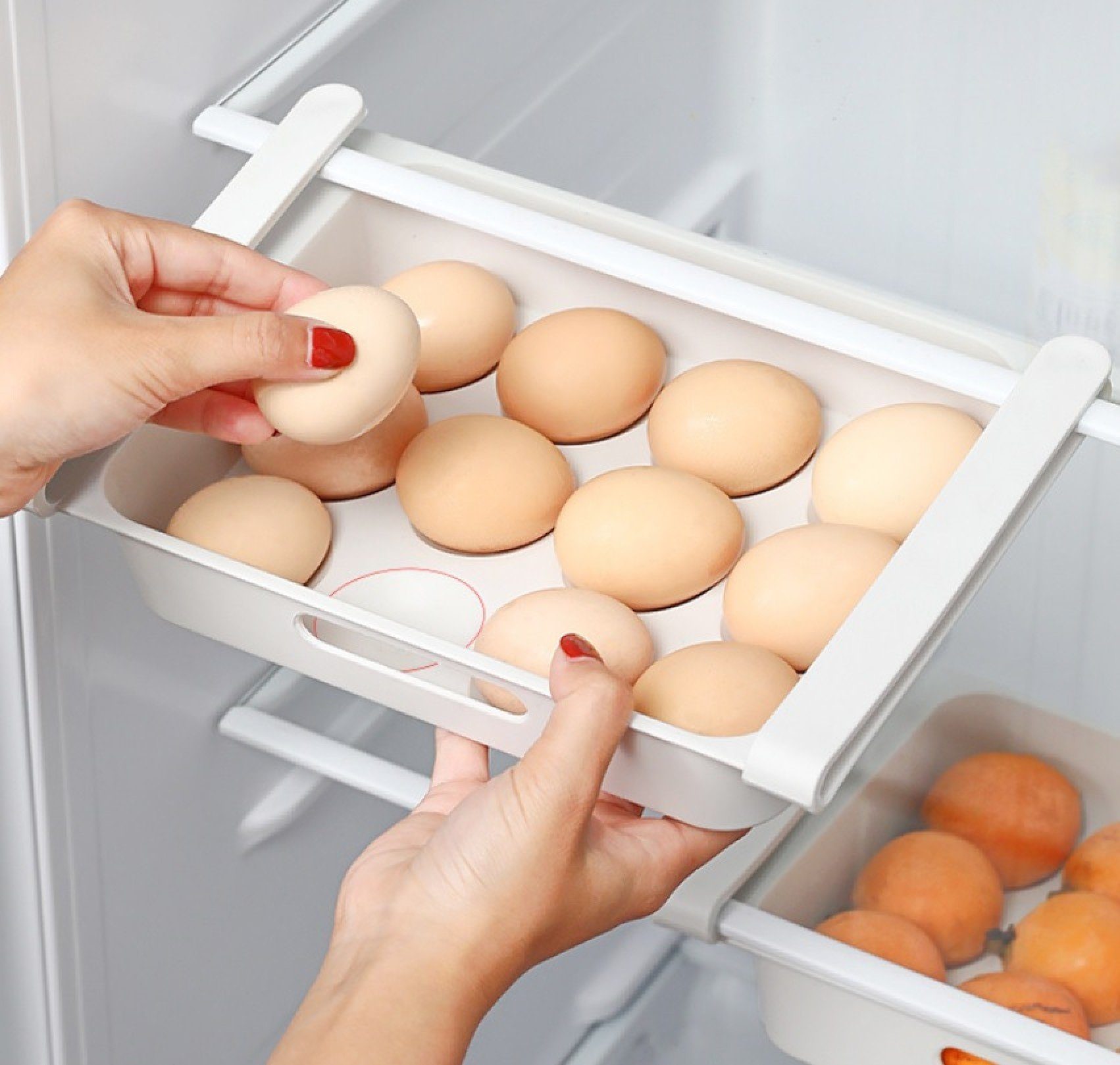 BAYLI Pizzaschneider 2er Eierbehälter Kühlschrank für Kühlschrank Organizer Eierablage Pack