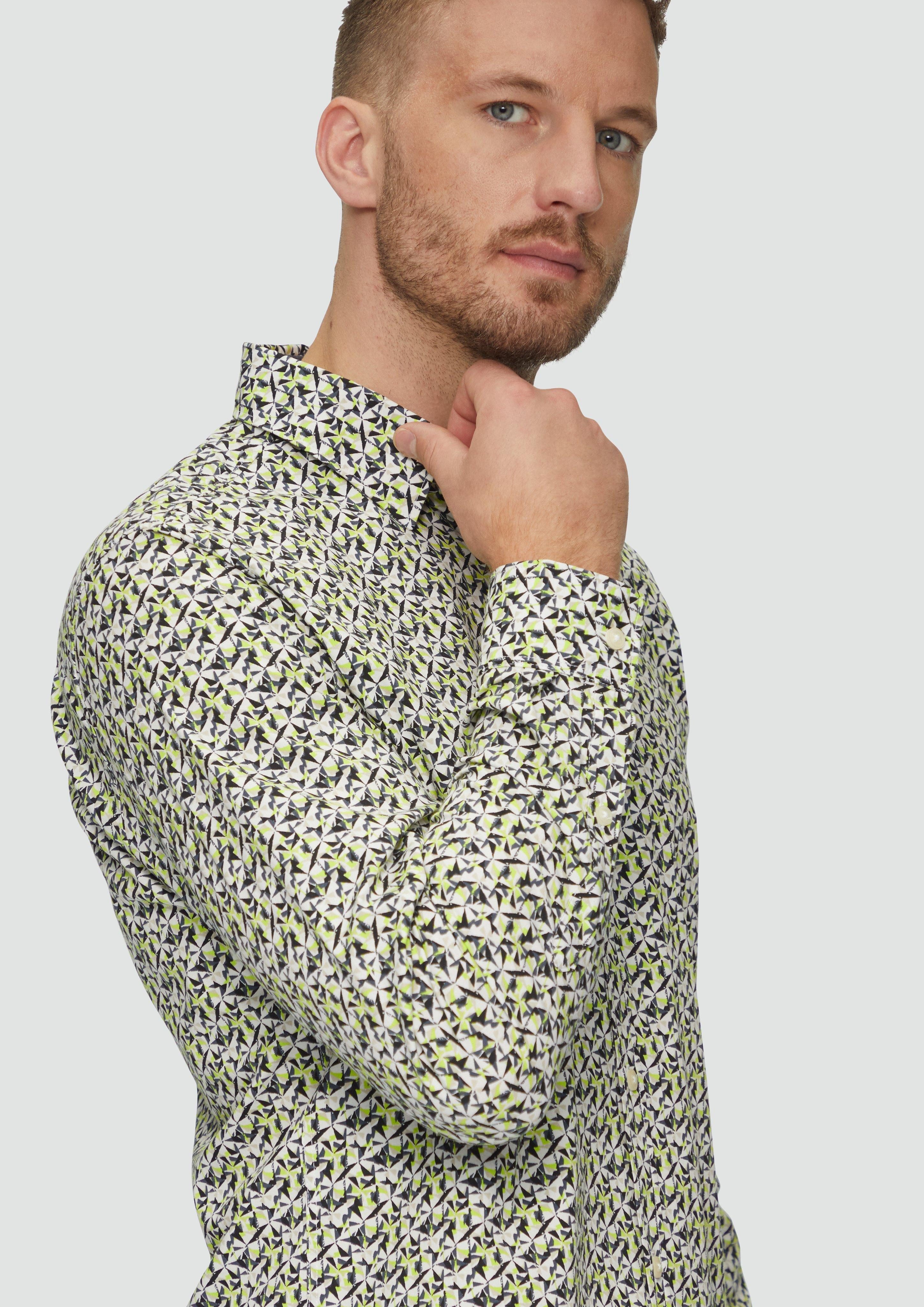 s.Oliver Langarmhemd Slim Fit: Popeline-Hemd mit günstig online kaufen