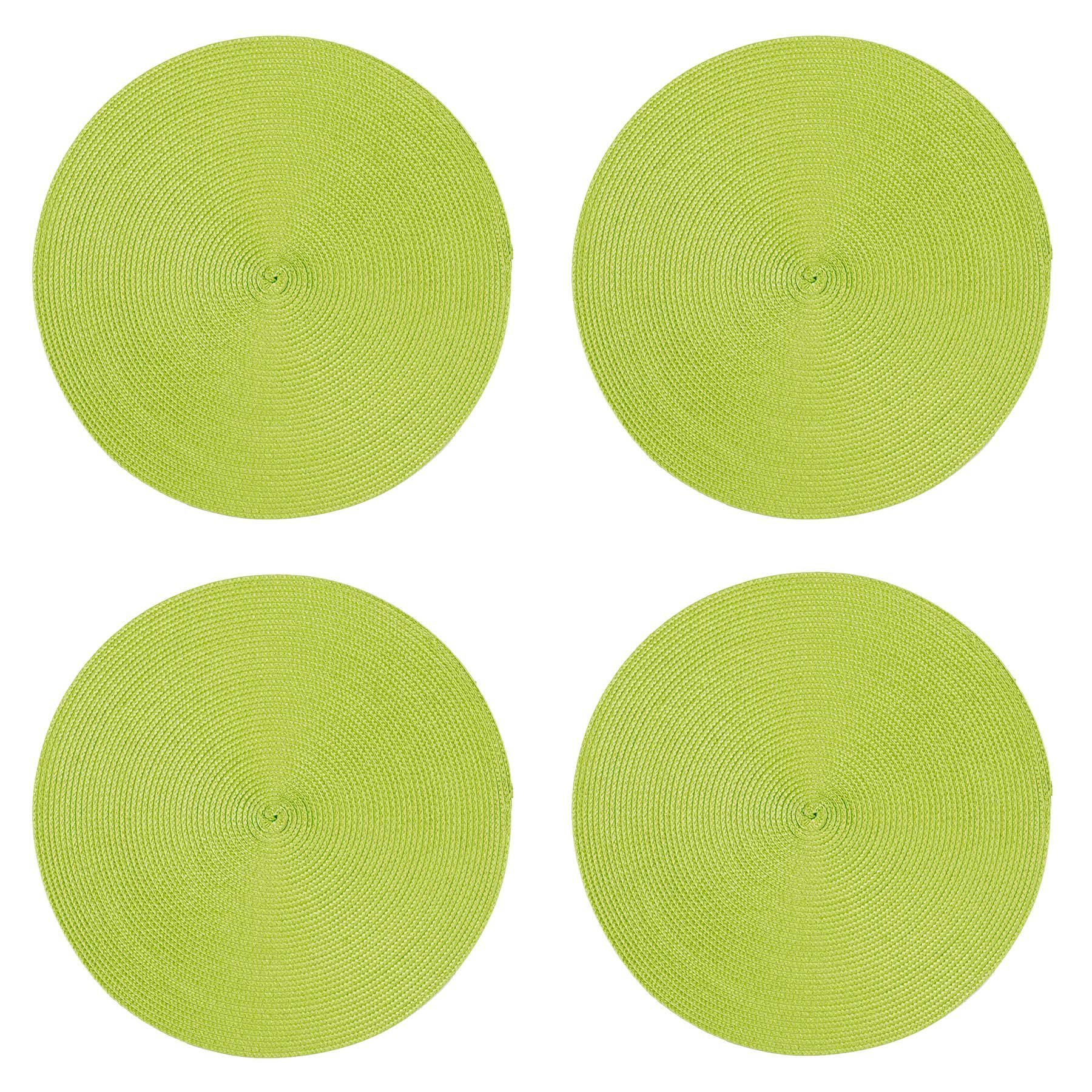 Haus und Deko Platzset Tischset 4er Set rund 35 cm Ø Platzset abwaschbar Platzdeckchen gefloc, (4-St)
