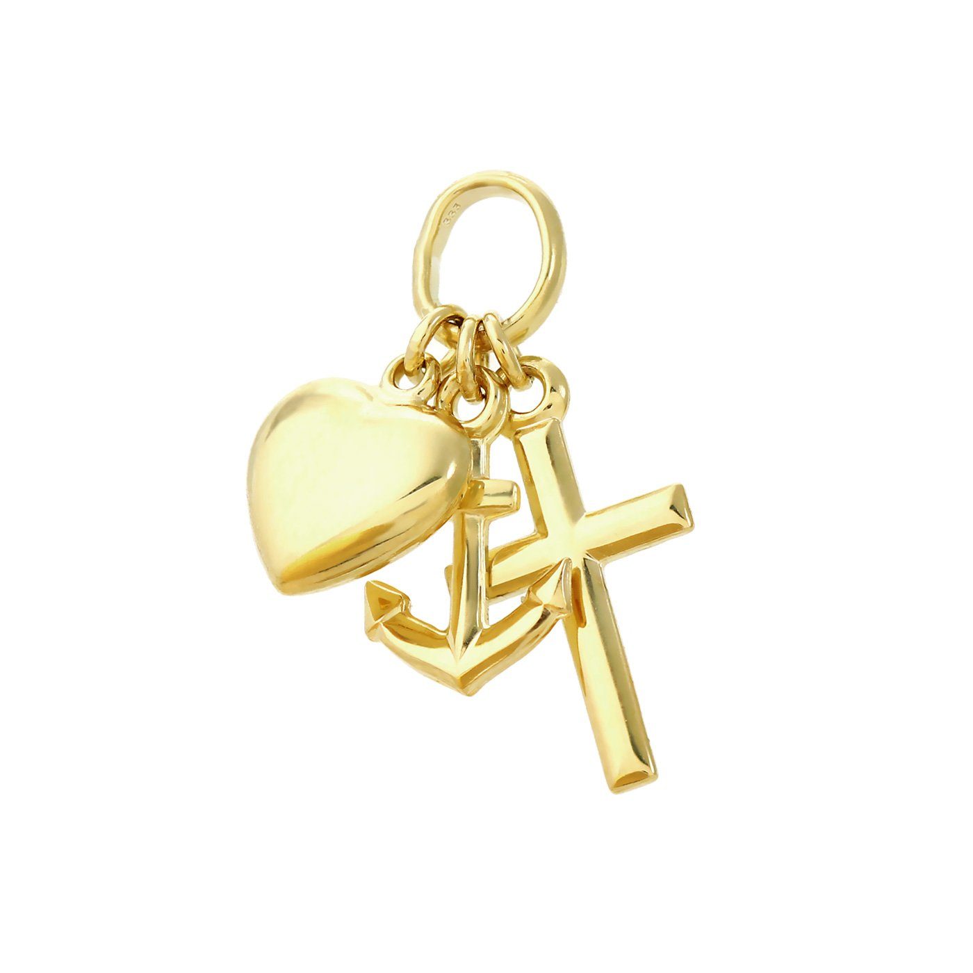 NKlaus Kettenanhänger Glaube Liebe Hoffnung 333 8 Karat Gelbgold 11mm Kl (1 Stück)