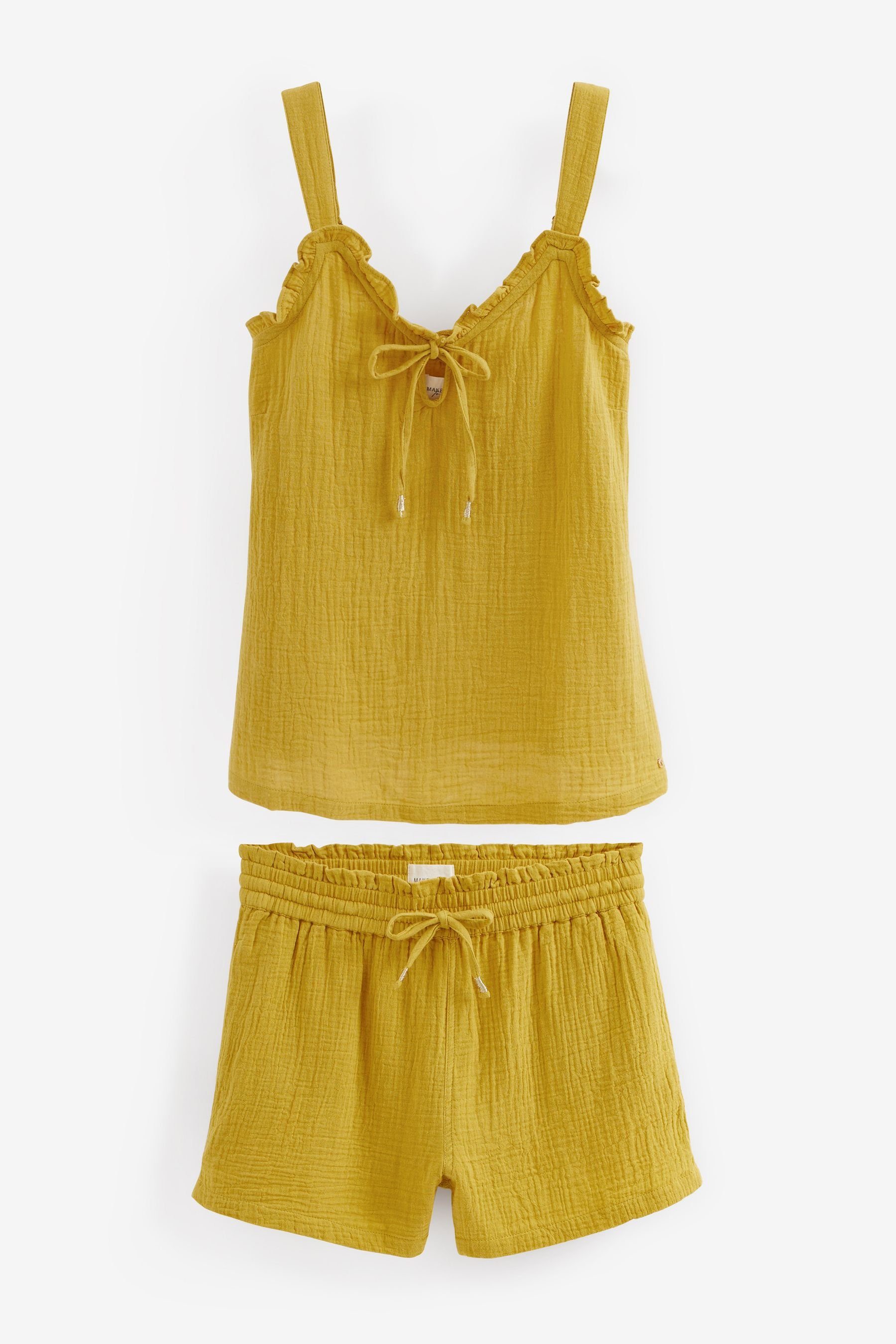 Next Pyjama Schlafanzug in Knitteroptik mit Trägertop + Shorts (2 tlg)