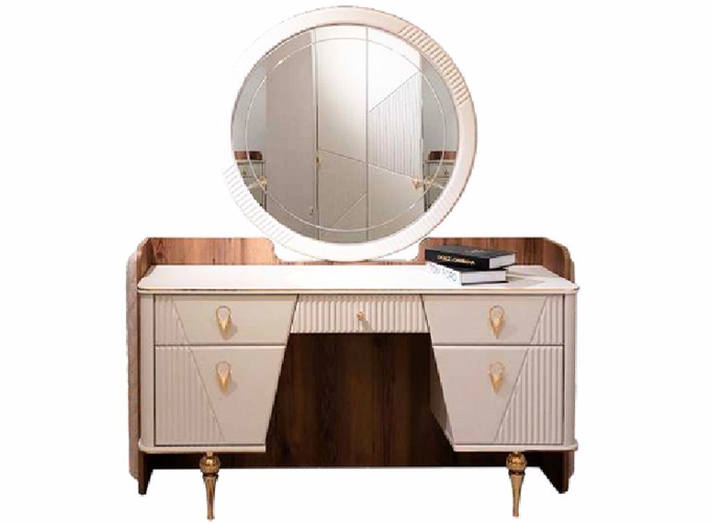 Möbel mit Spiegel Made Europa Modern Spiegel), Design JVmoebel Luxus in Schminktisch Schminktisch (2-St., Einrichtung Schminktisch,