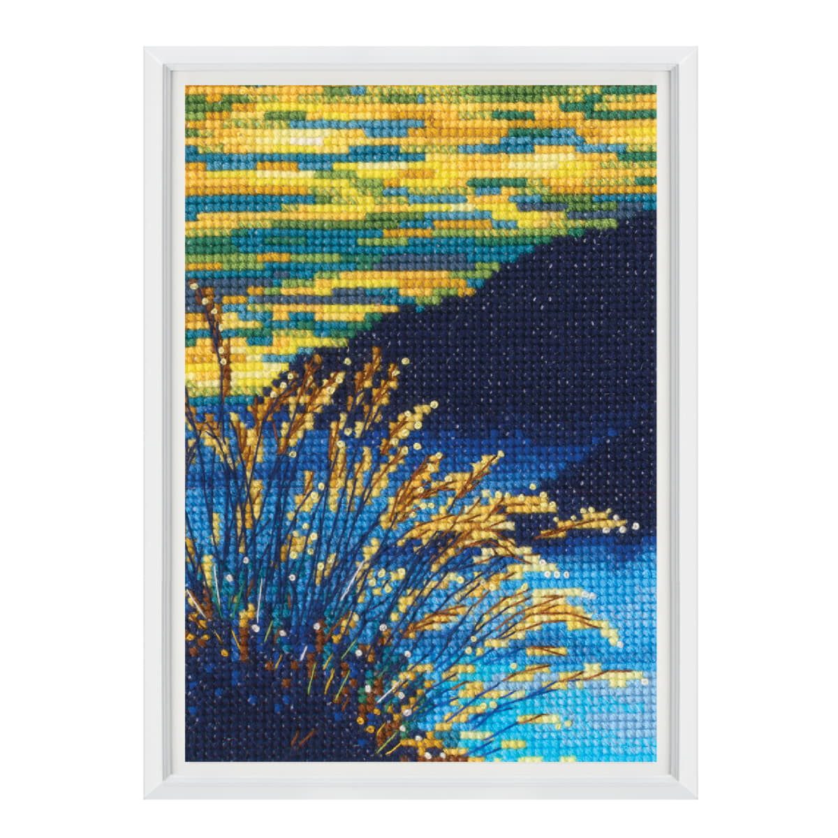 RTO Kreativset RTO Kreuzstich Stickpackung "Sonne in den Wolken", Zählmuster, 9x13cm, (embroidery kit by Marussia)