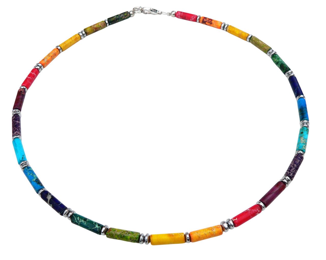 traumschmuck Kette ohne Anhänger 219d Halskette Edelstein Impression Jaspis bunt multicolor (inkl Ювелирные изделияbox), handgefertigt, Made in Germany