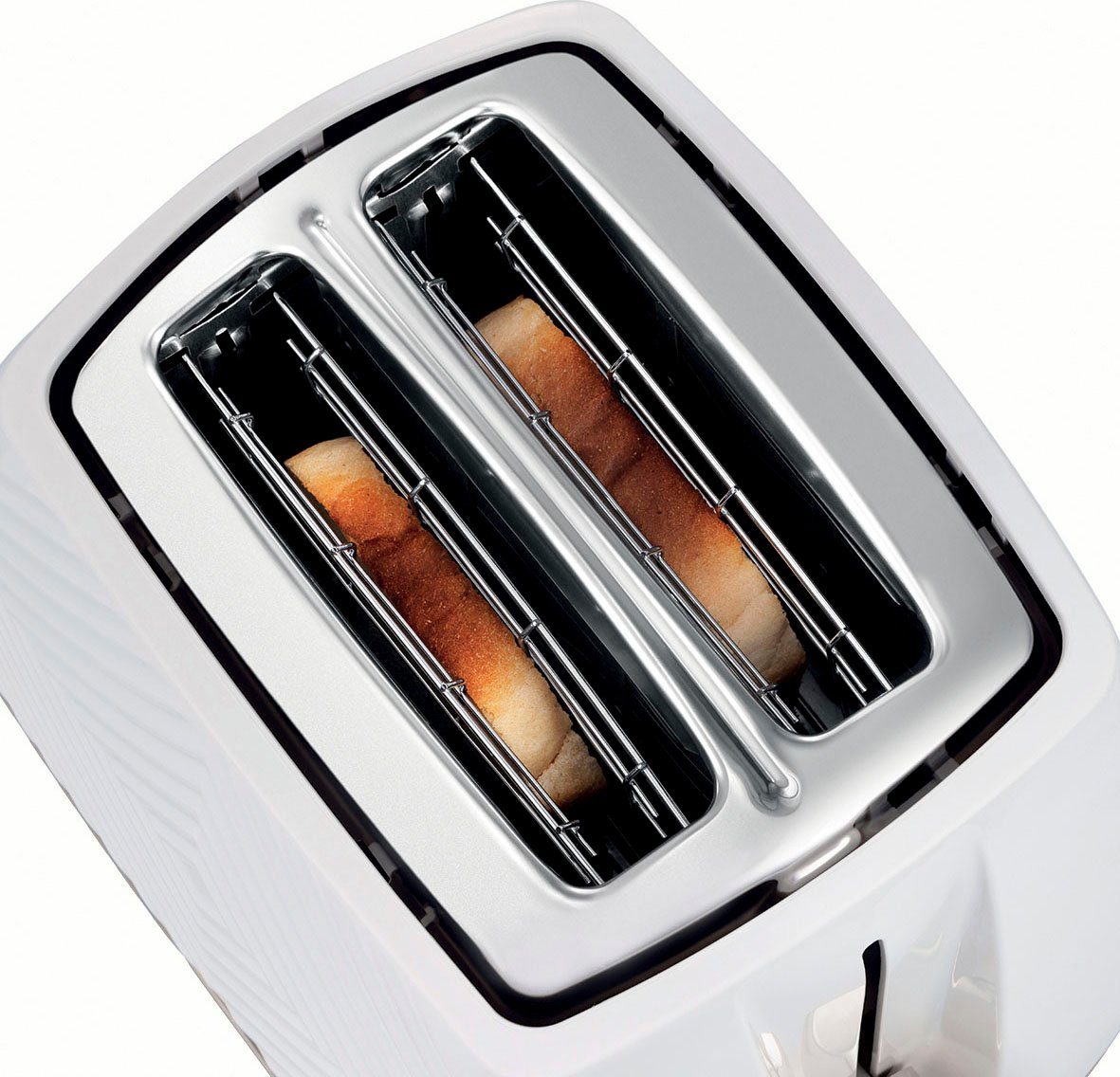 RUSSELL HOBBS Toaster Groove 26391-56, 2 lange Schlitze, für 2 Scheiben, 850 W, weiß, 850 Watt - 6 Bräunungsstufen