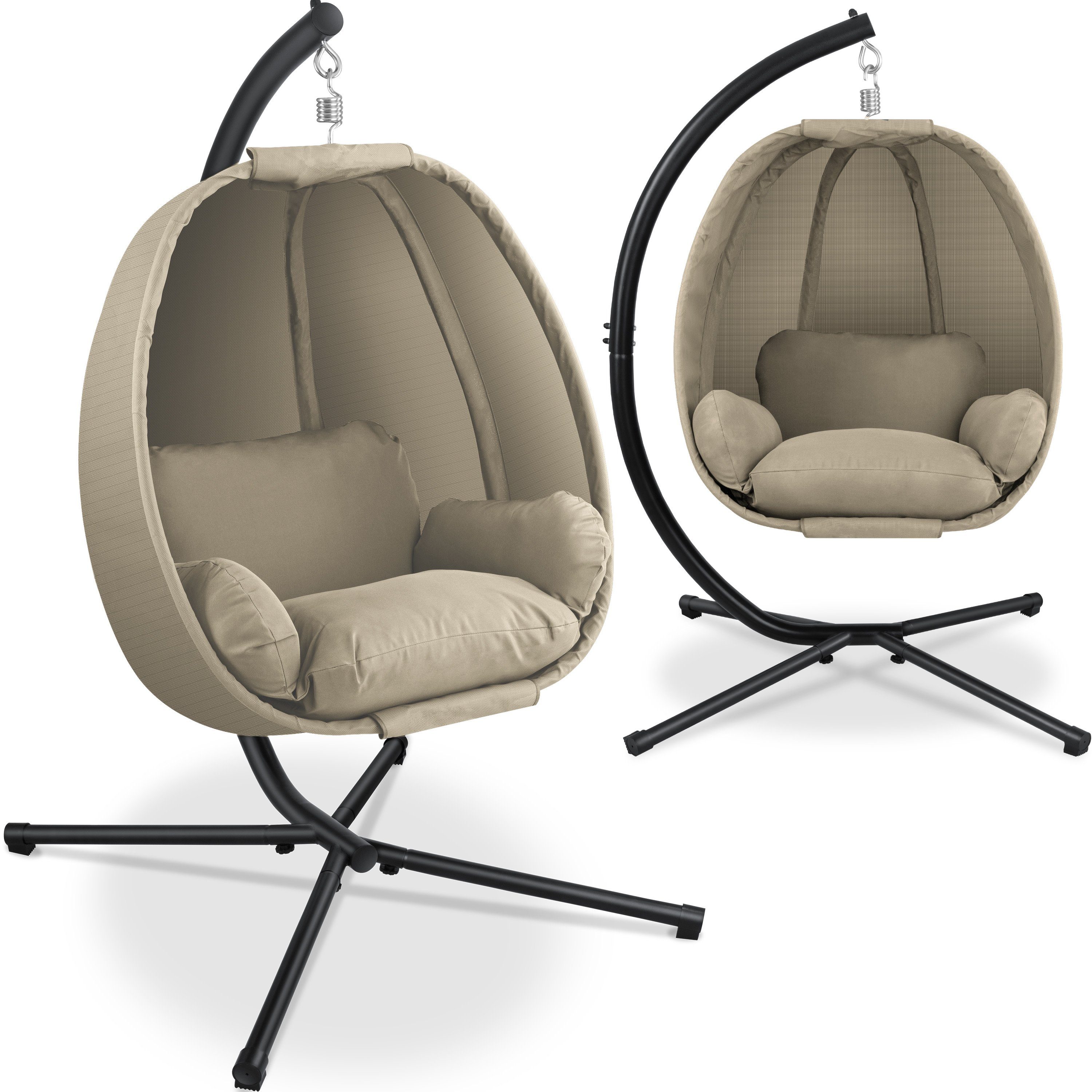 KESSER Hängesessel, Luxe Hängesessel mit Gestell + weicher Sitzkissen