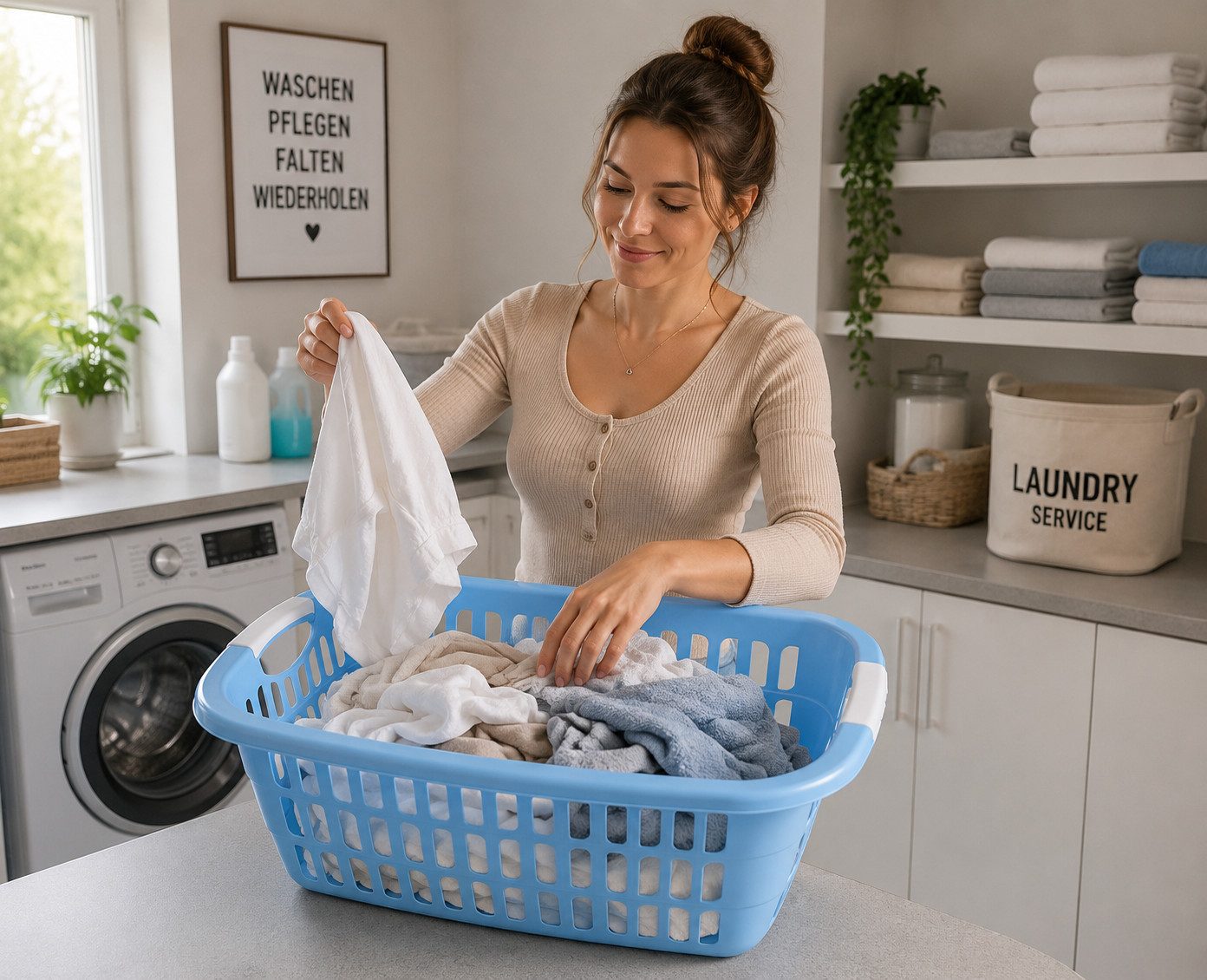 Wäschekorb Wäschewanne Korb Griffen Kunststoff Stabil Robust Plastik
