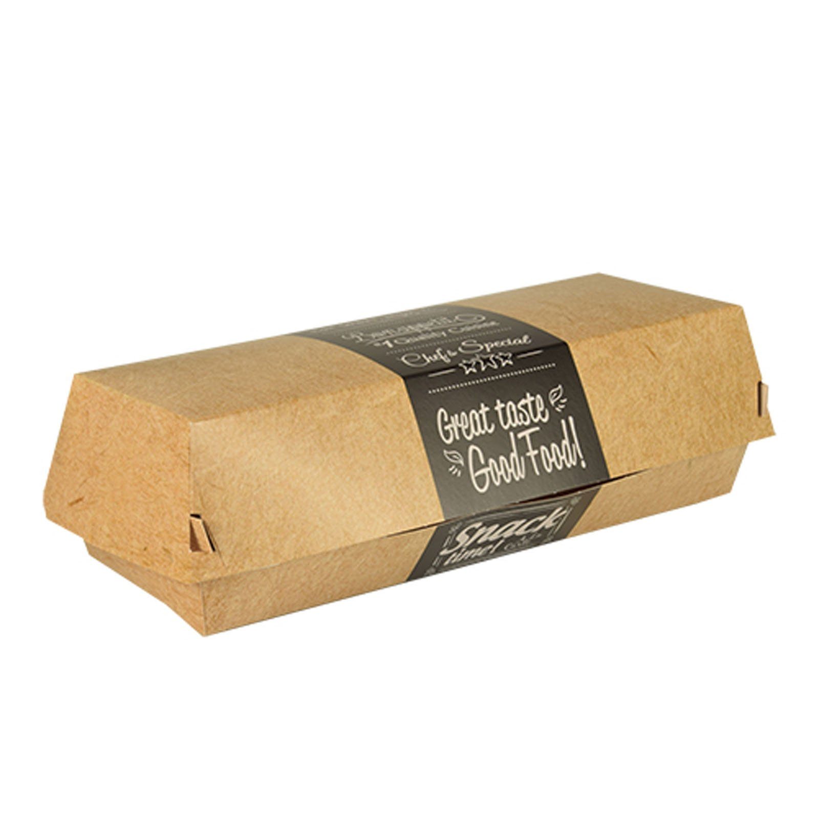 PAPSTAR Einwegschale 300 Stück Baguetteboxen, Pappe pure 22 x 8,5 cm Good Food