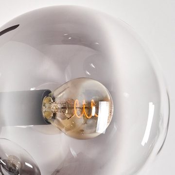 hofstein Stehlampe Stehlampe aus Metall/Glas in Schwarz/Rauchfarben/Klar, ohne Leuchtmittel, Leuchte mit Glasschirmen (15cm),Schalter, 4 x E14, ohne Leuchtmittel