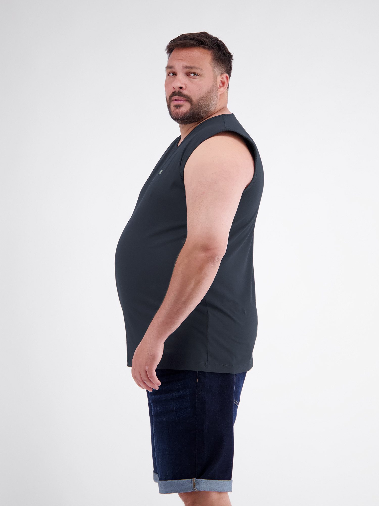 LERROS Muskelshirt Sportliches Baumwoll-Tanktop mit O-Neck, große Größen