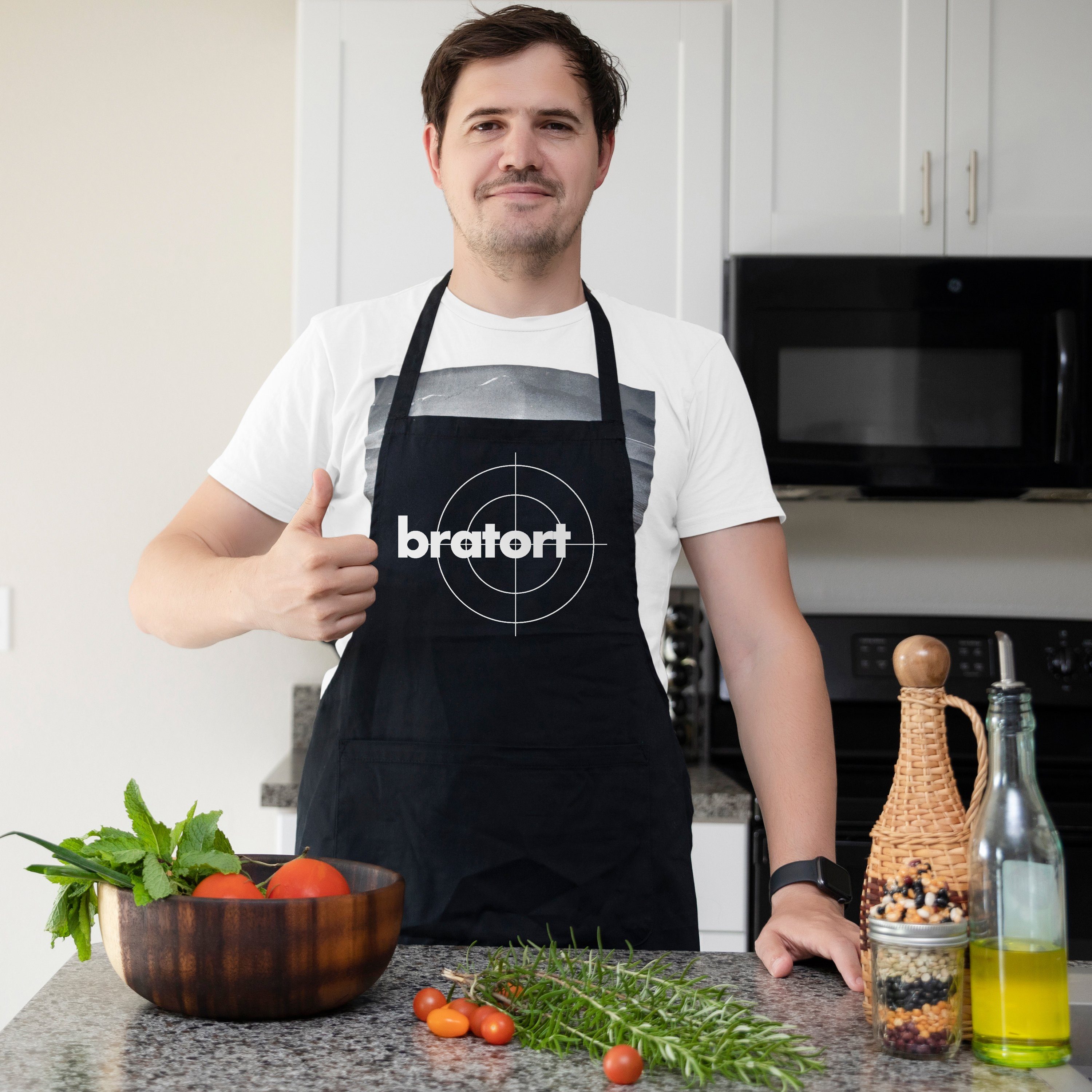  Foto zu Youth Designz Grillschürze »Bratort Schürze Kochschürze für Männer mit 