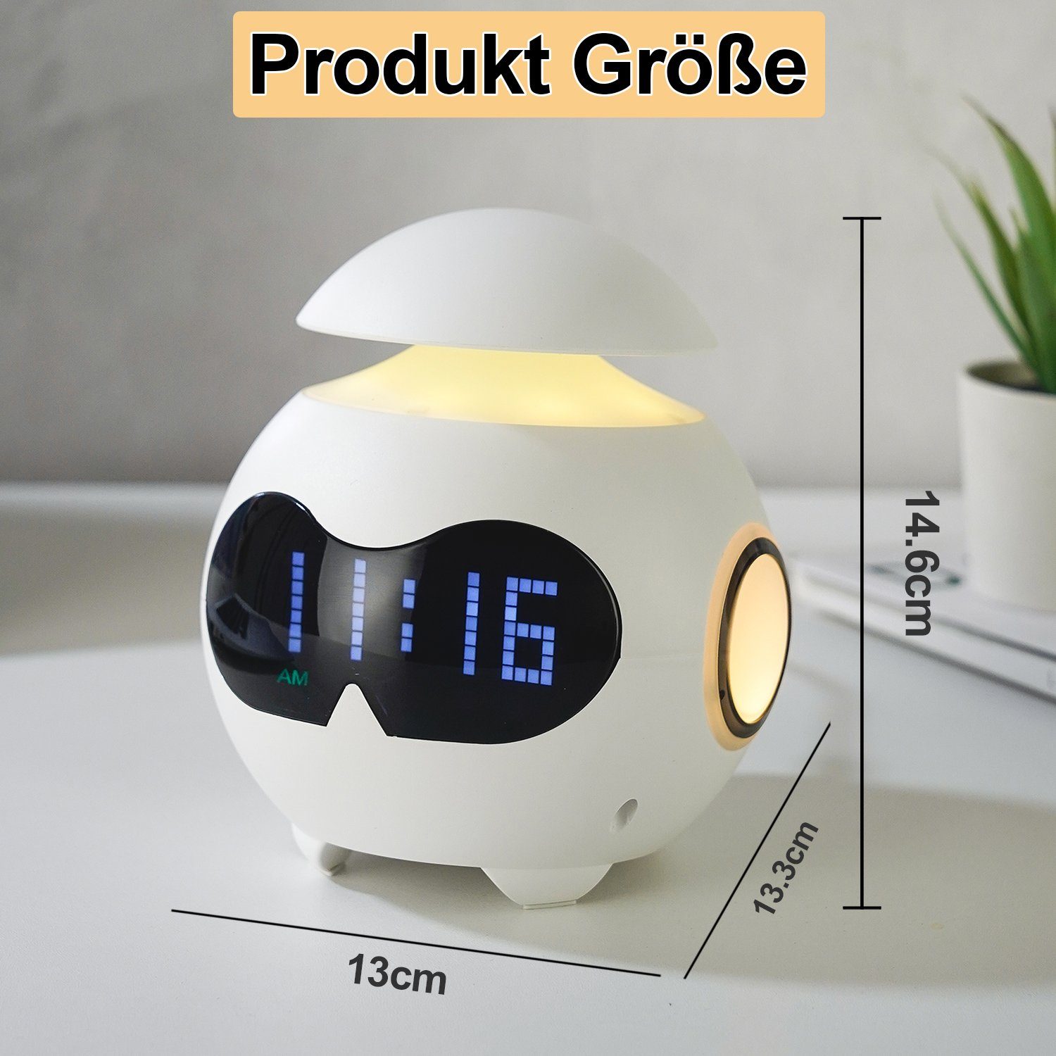 Rosnek Wecker LED-Anzeige, Nachtlicht, Bluetooth-Lautsprecher für den Nacht günstig online kaufen