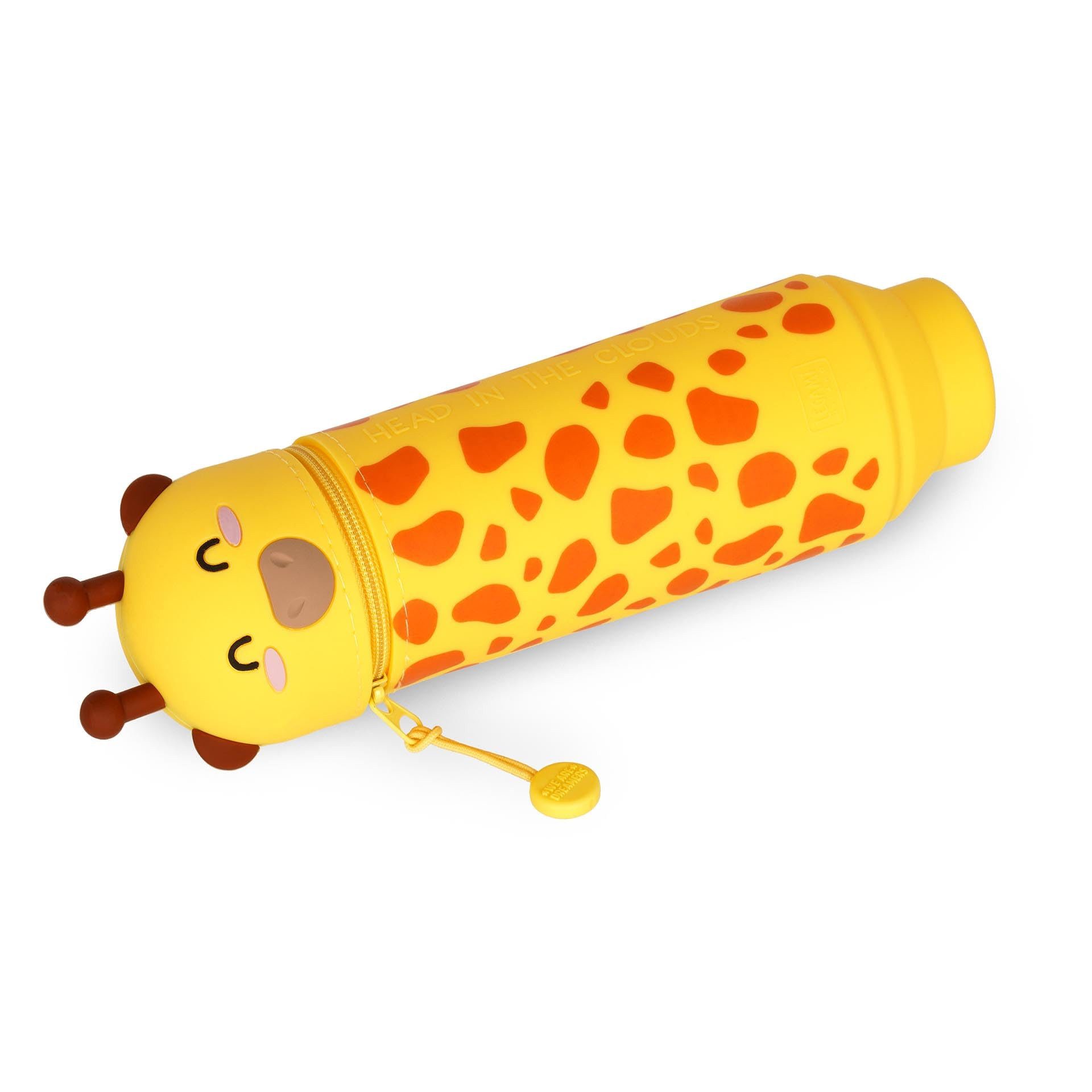 Legami Federmäppchen 2-in-1 Silikontasche 18,5 cm für Stifte und Marker, Kawaii Giraffe Design, Tischstifthalter, Reißverschluss – Bild 3 von 5
