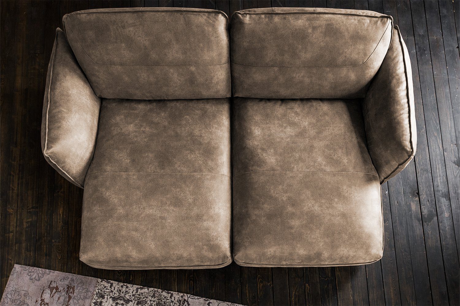 Big-Sofa Farben oder Leder DAVITO, versch. Lederimitat im Longchair Vintagelook, KAWOLA