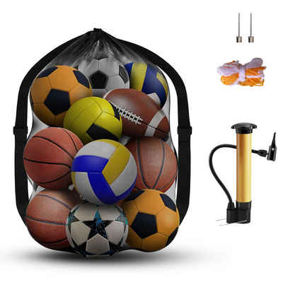 HIBNOPN Balltasche Extra Große Ballnetz, Große, Tragbare mit Kordelzug und Schultergurt