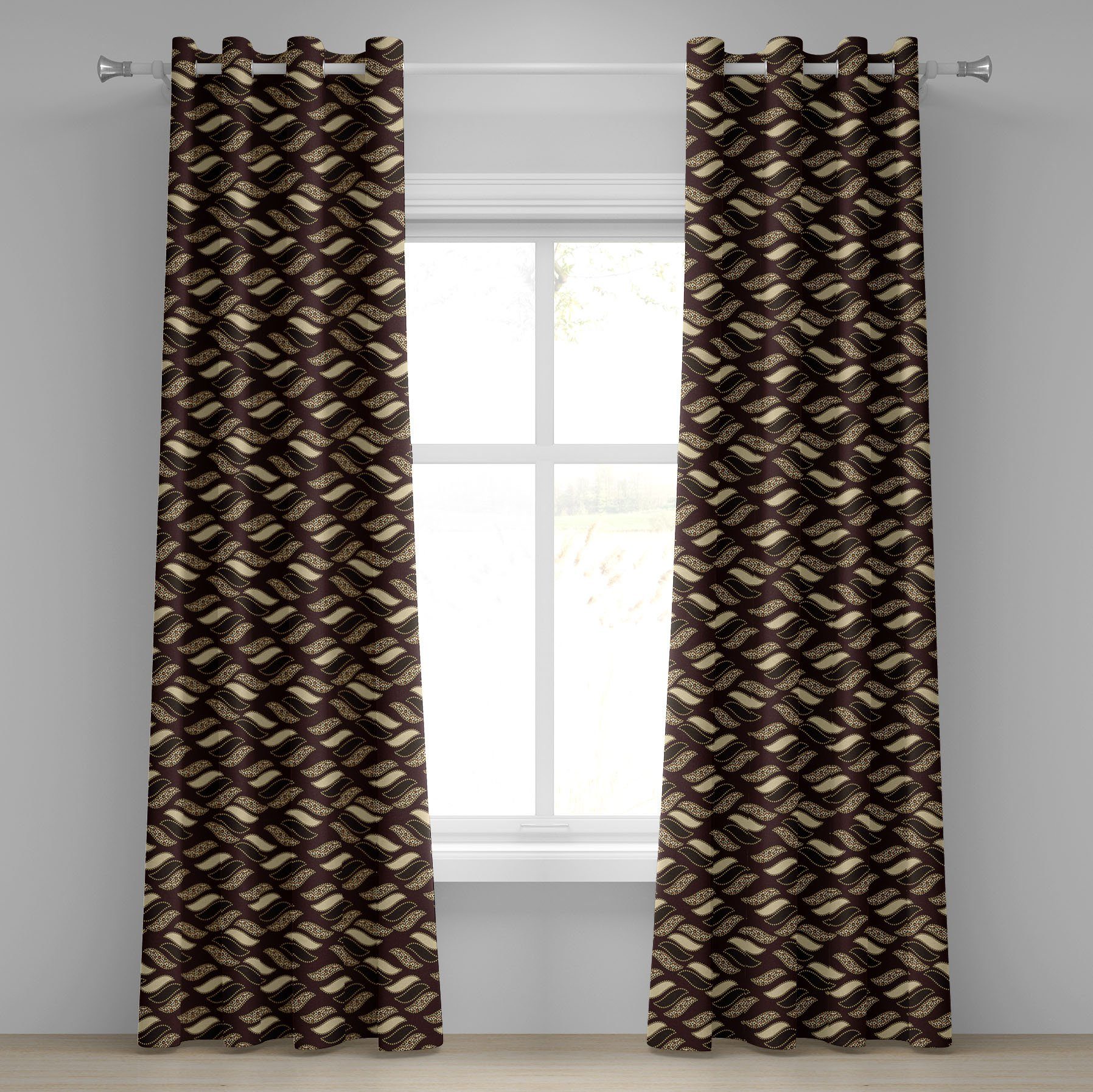 Gardine Dekorative 2-Panel-Fenstervorhänge für Schlafzimmer Wohnzimmer, Abakuhaus, afrikanisch Cheetah-Haut-Muster Safari